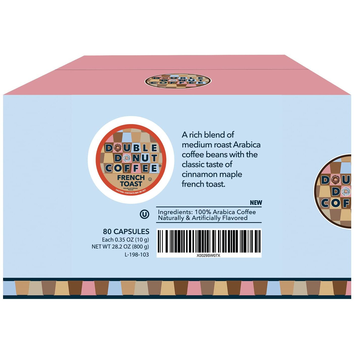 Double Donut Coffeefrench Toast Flavored Coffee In Single Serve Pods, French Toast Flavor For The Keurig K Cups Brewer, 80 Count