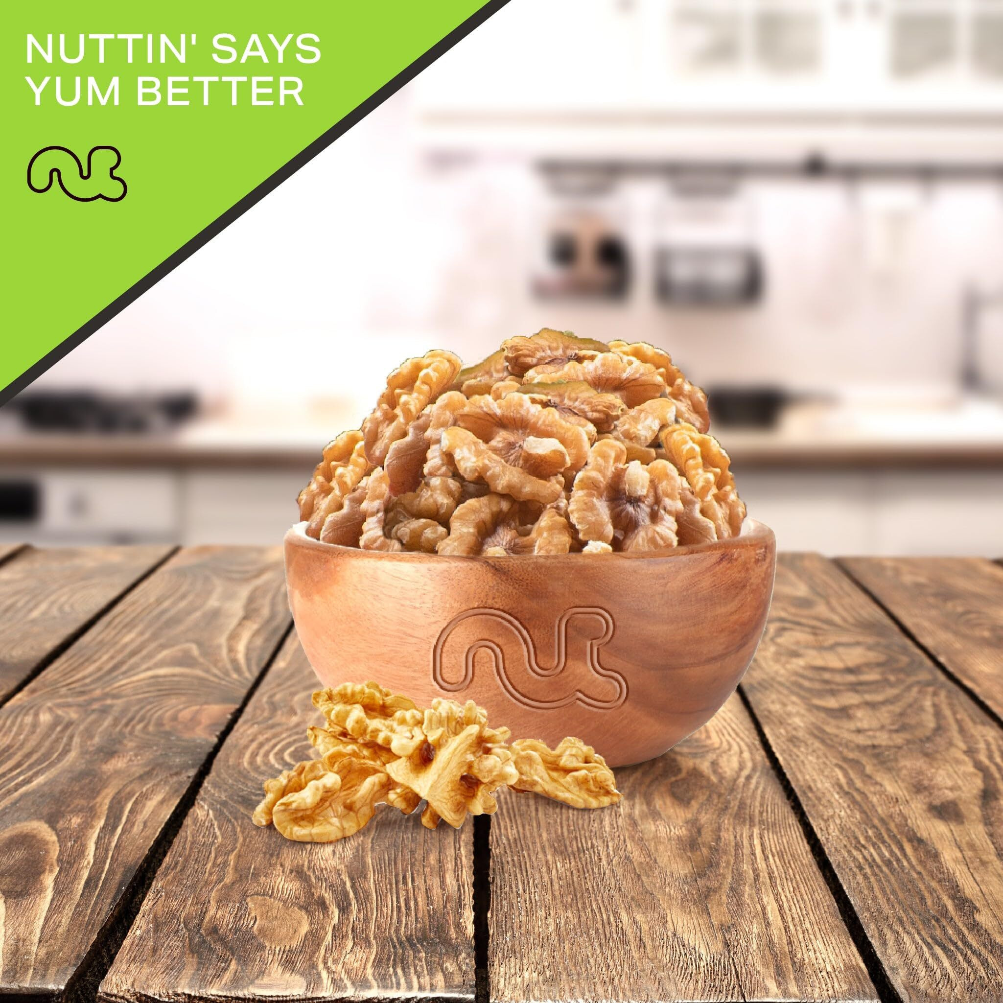 Nut Cravings - Raw Walnuts Halves & Pieces, Unsalted, Shelled, (32Oz - 2 Lb) Bulk Nuts Packed Fresh In Resealable Bag - Kosher Healthy Snack, Natural Keto Vegan - Ideal For Trail Mixed Nuts