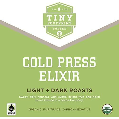 Tiny Footprint Coffee - Organic Cold Press Elixir Cold Brew | Blend Of Light & Dark Roasts, Whole Bean Coffee | Fair Trade, Shade Grown & Carbon Negative | 3 Pounds