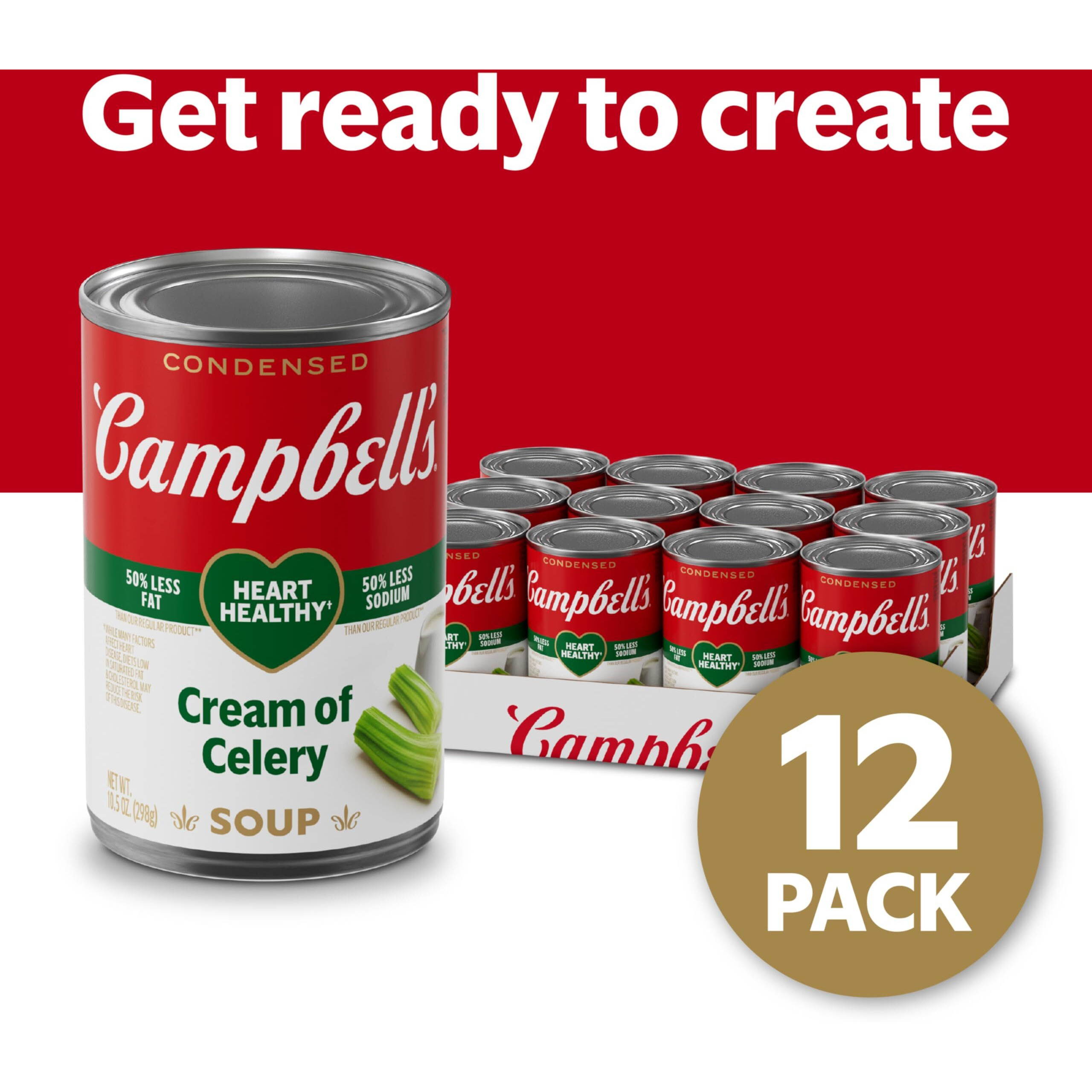 Campbell's Condensed Heart Healthy Cream Of Celery Soup, 10.5 Oz Can (12 Pack)