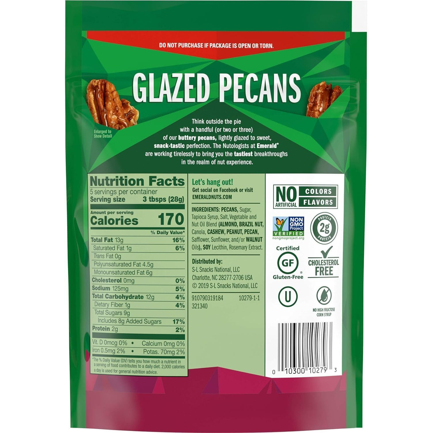 Emerald Nuts Glazed Pecans, 5 Ounce (Pack Of 12)
