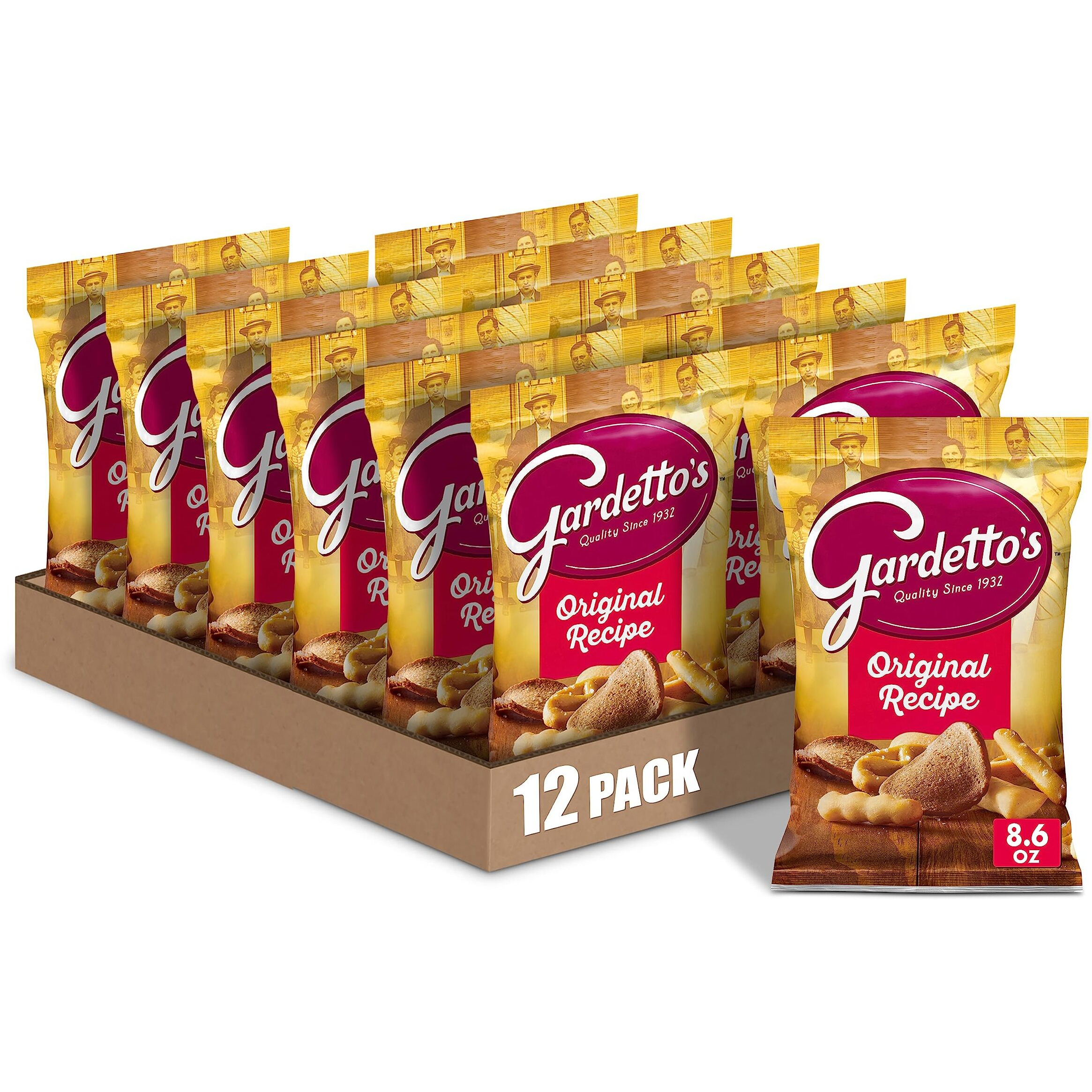 Gardetto's Snack Mix, Original Recipe, Snack Bag, 8.6 Oz (Pack Of 12)