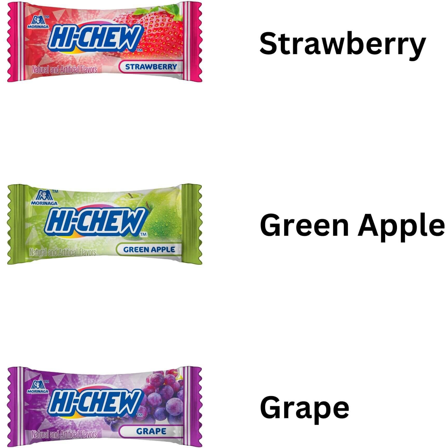 Hi-Chew Original Mix, Pack Of 6 Bags, 3.53Oz Each | Strawberry Green Apple Grape | Unique Fun Soft & Chewy Taffy Candy | Immensely Juicy Fruit Flavors | Individually Wrapped For Sharing