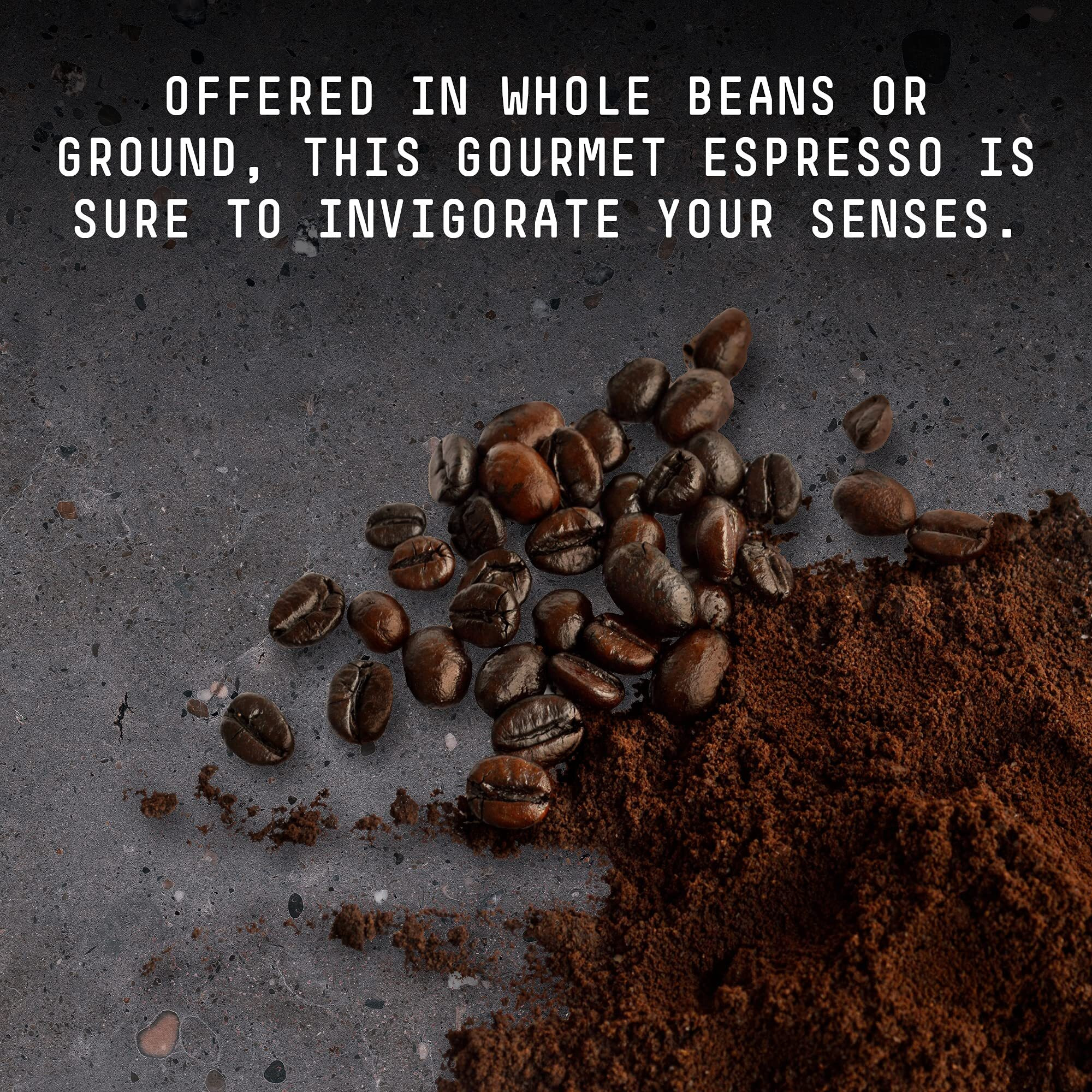 Stone Street Knee Buckling Espresso Coffee, Ground, High Caffeine Blend, Dark Roast, 1 Lb