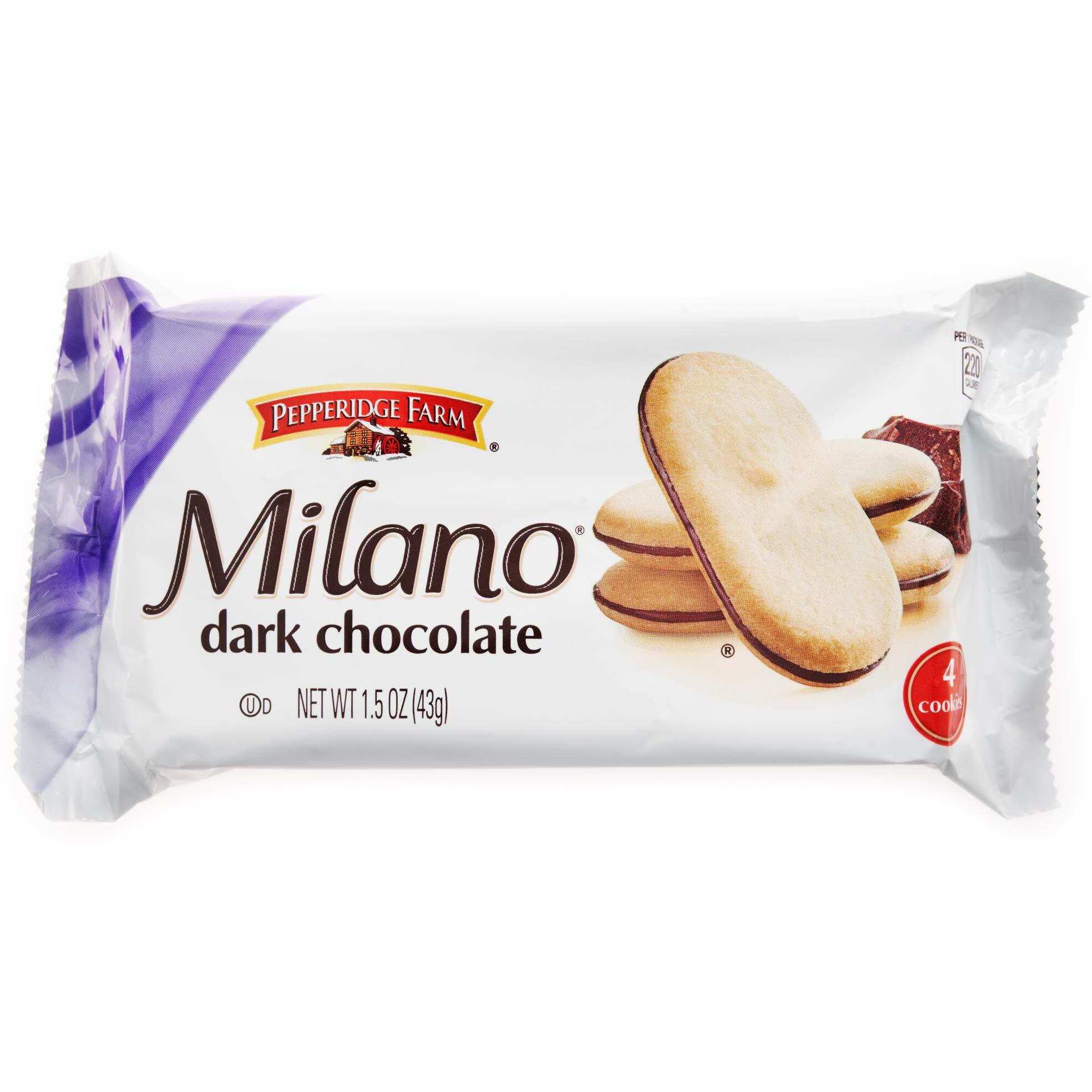 Pepperidge Farm Milano Cookies Foodservice Snack Packs, Dark Chocolate, 1.5 Oz, Pack Of 60