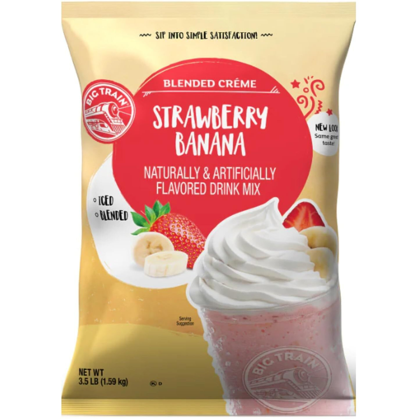 Big Train Strawberry Banana Blended Crme Beverage Mix, 3.5 Pound (Pack Of 1)