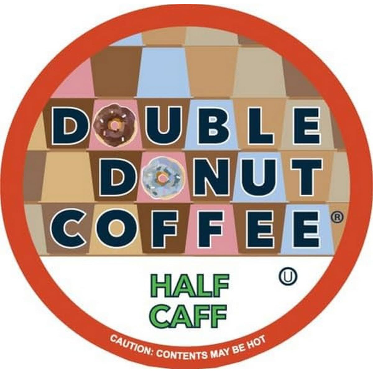 Double Donut Half Caff Coffee Pods, Single Serve Half Caffeine Coffee Pods For Keurig K Cup Brewers, Medium Roast, 24 Count Pack Of 2