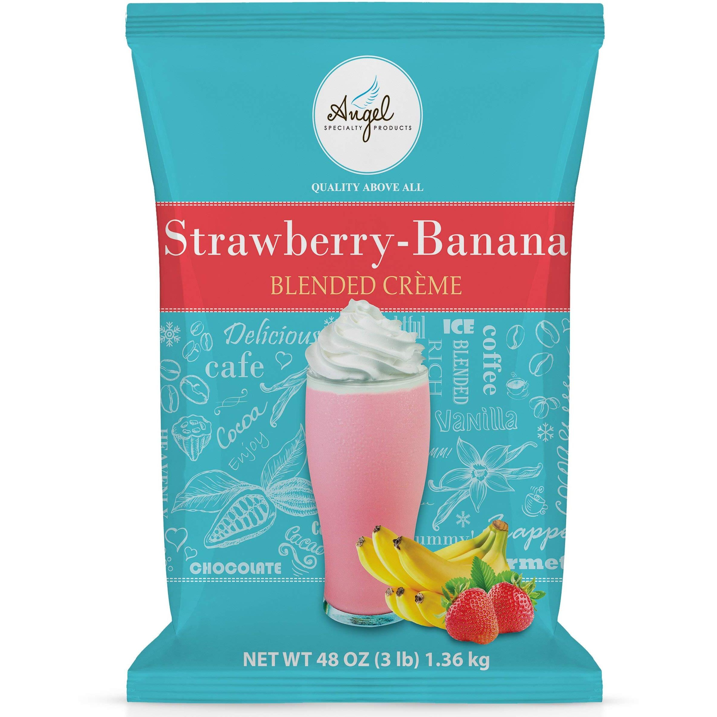 Angel Specialty Products, Blended Smoothie, 3-Pound Bag Instant Frappe Powder Mix, Strawberry Banana [3 Lb] [34 Servings]