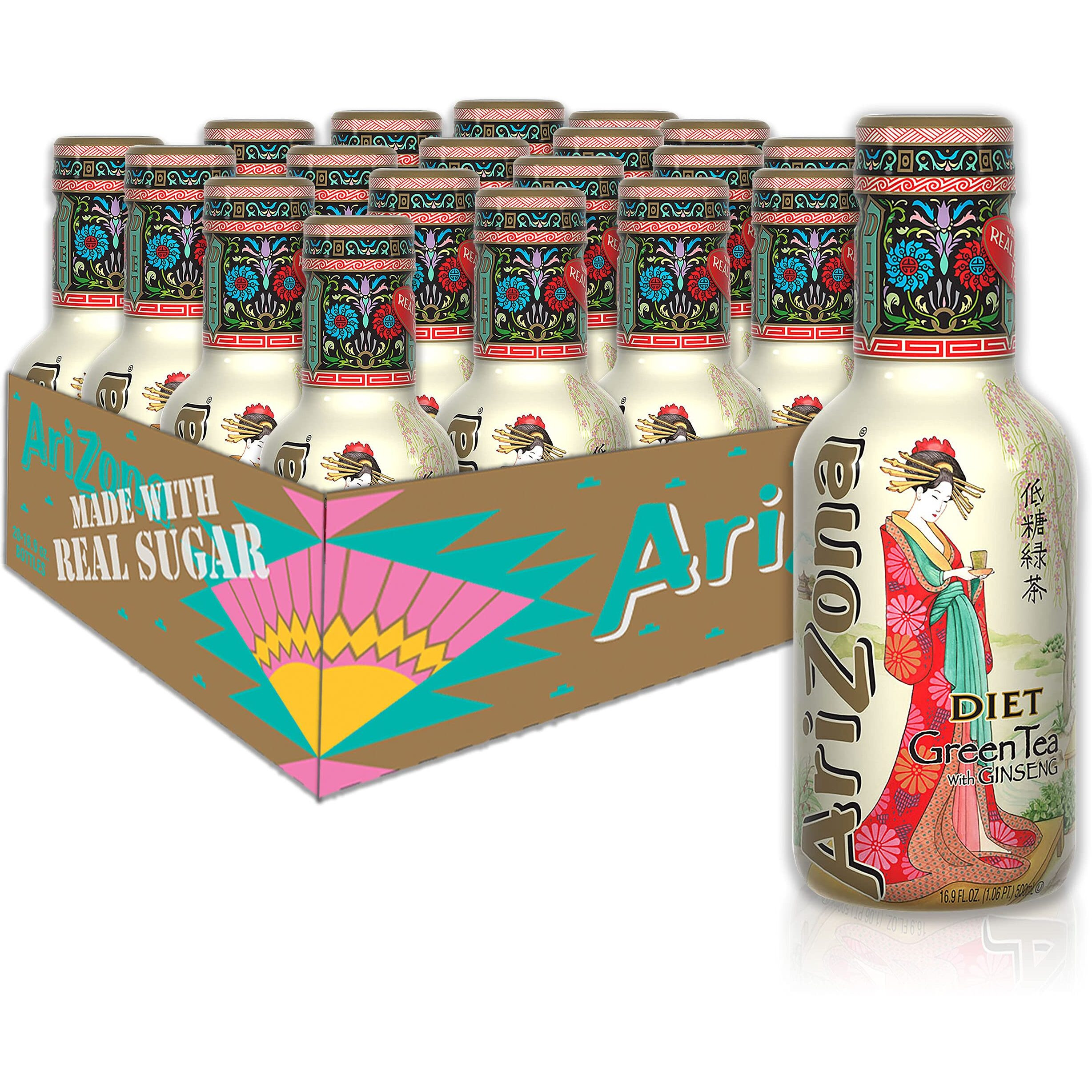Arizona Low Calorie Diet Green Tea, 16.9 Fl Oz (Pack Of 20)