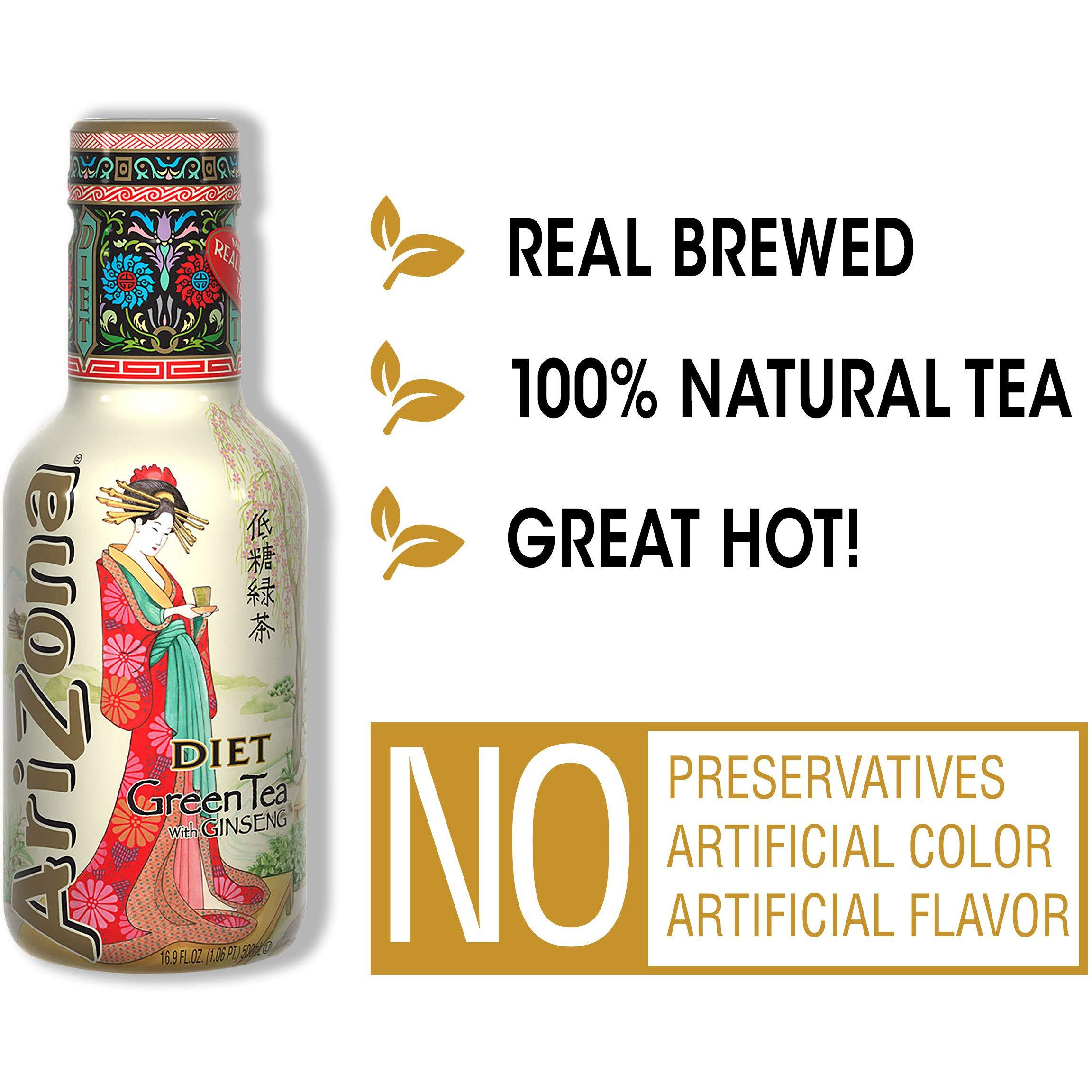 Arizona Low Calorie Diet Green Tea, 16.9 Fl Oz (Pack Of 20)