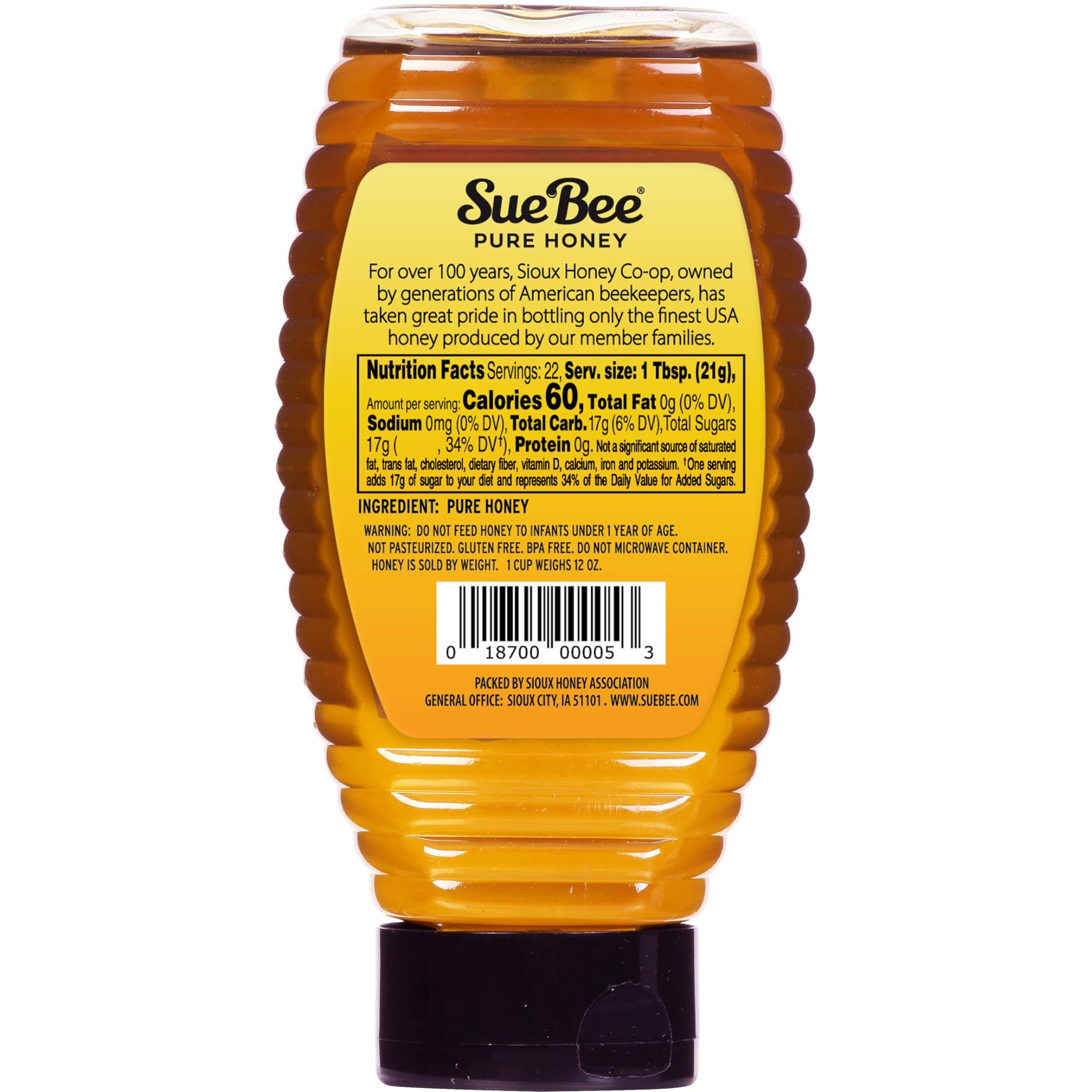 Sue Bee Pure Premium Honey From Usa Beekeepers, 16 Ounce (1 Lb)