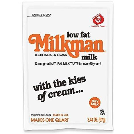 Milkman Low-Fat Milk - Dry Milk Powder - Real Milk, Real Convenient With 8G Of Protein Per Serving - Contains Vitamins A&D, Natural Dry Milk - Shelf Stable, Hormone Free, Kosher, Easy To Store - Made In The Usa - 4 Servings / 32 Oz (4 Pack)