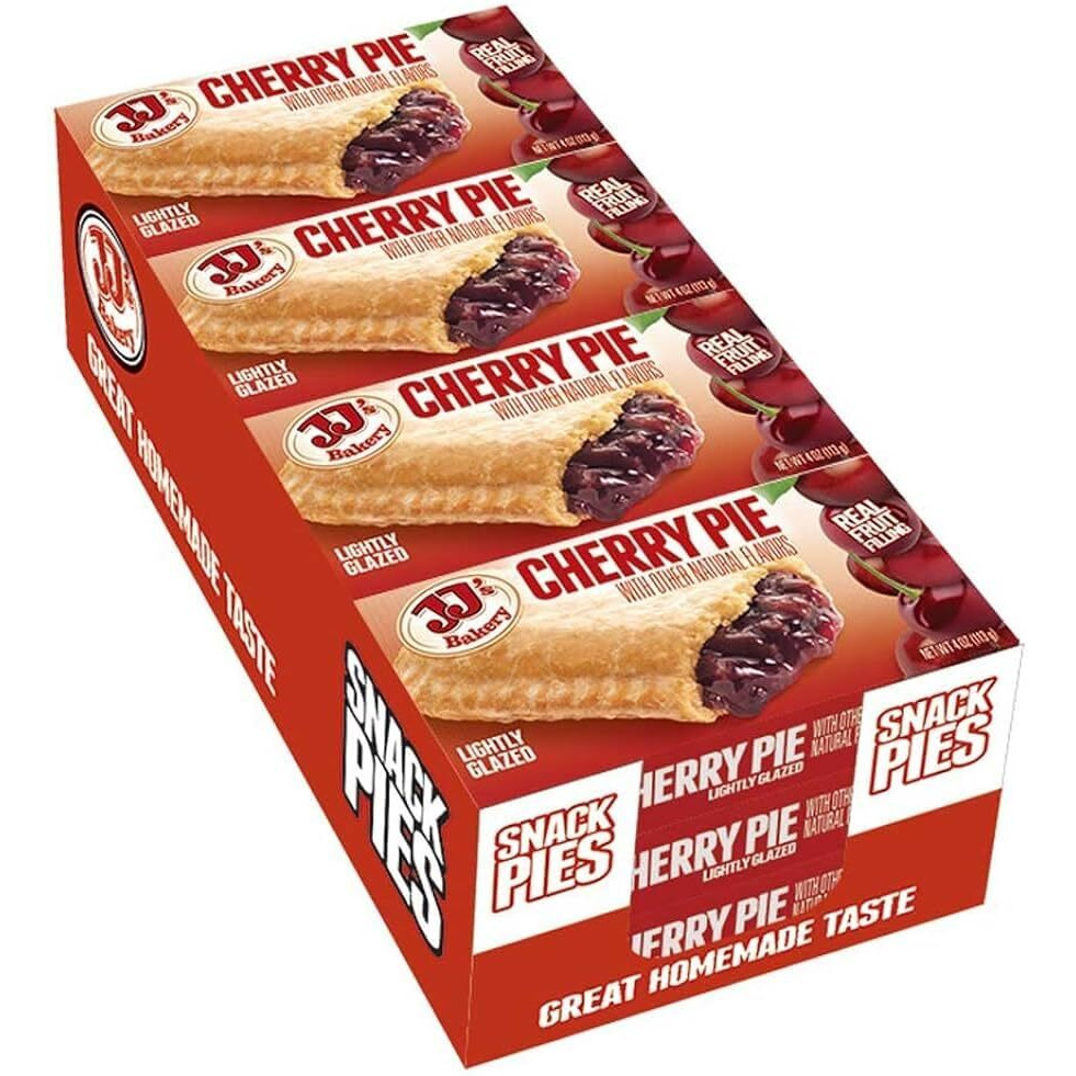 Jj's Bakery Cherry Pie Snack Pies, Individual Dessert, Fresh-Baked, Nut-Free, Kosher Parve, 4 Oz Each (Pack Of 12)