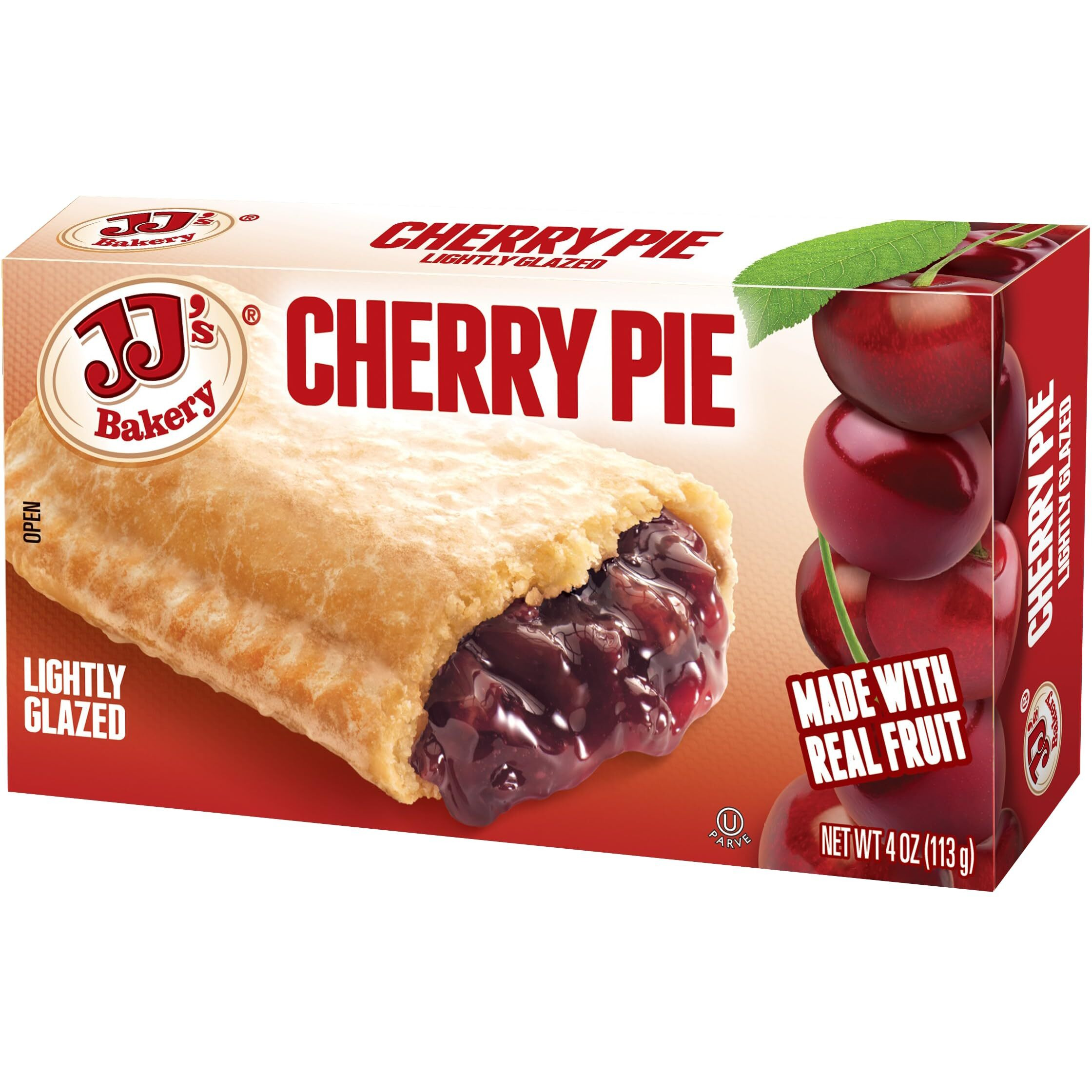 Jj's Bakery Cherry Pie Snack Pies, Individual Dessert, Fresh-Baked, Nut-Free, Kosher Parve, 4 Oz Each (Pack Of 12)