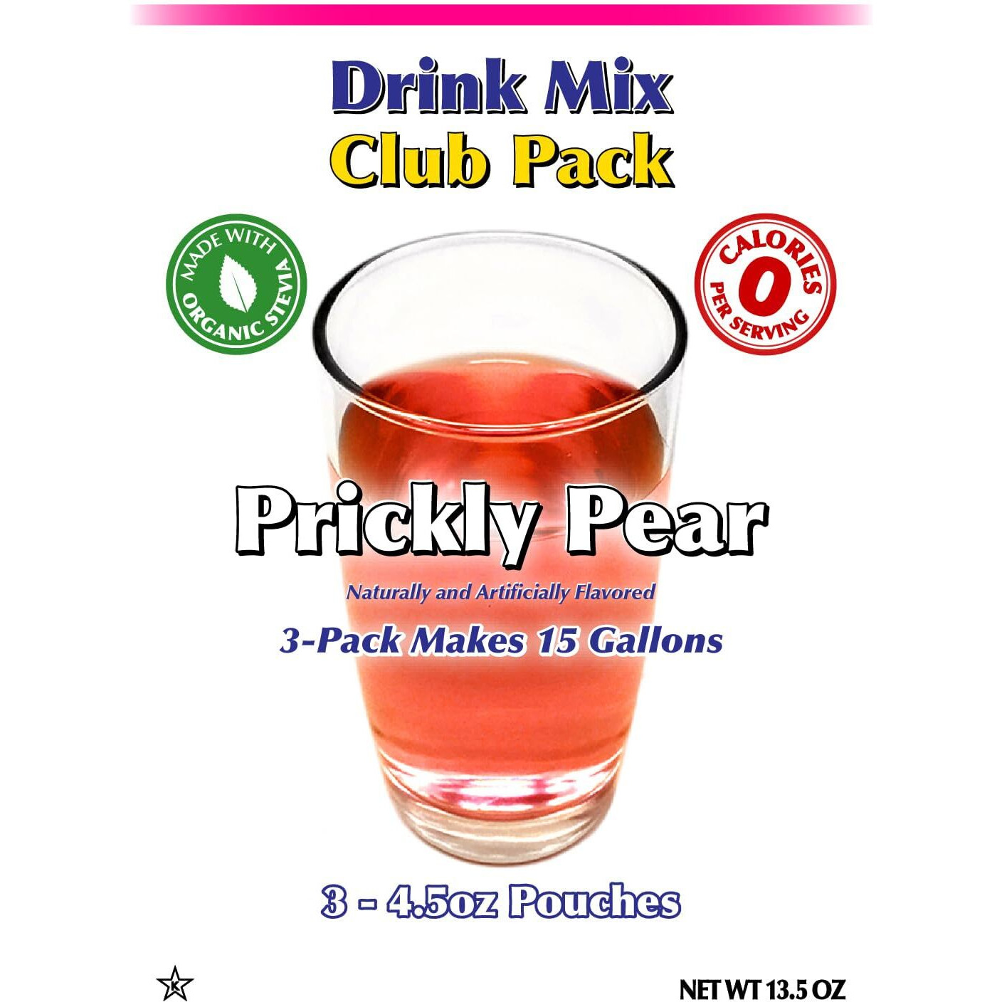 Gramzero Prickly Pear Zero Calorie Sugar Free Drink Mix, Great For Nutrition Club Loaded Tea, Stevia Sweetened