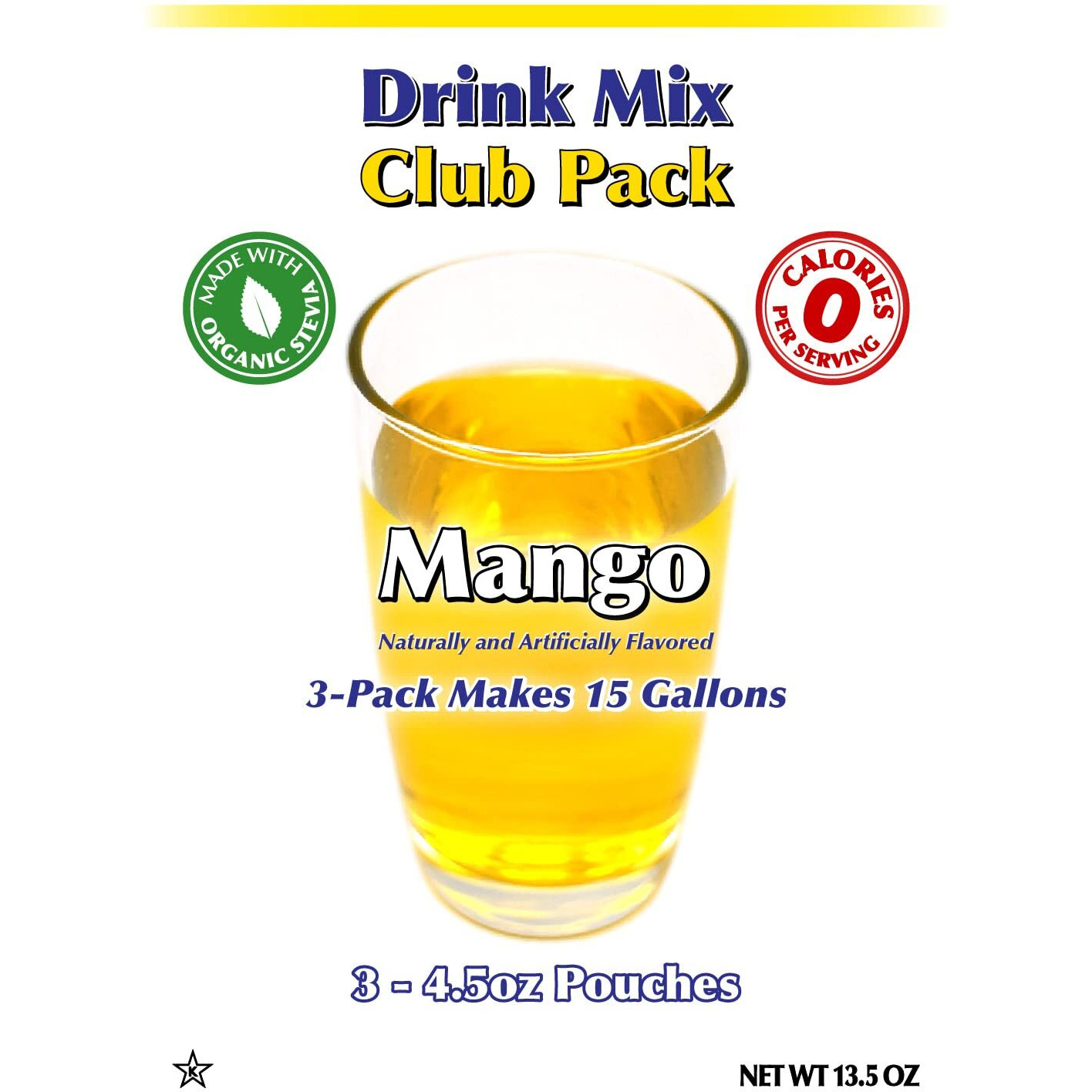 Gramzero Mango Zero Calorie Sugar Free Drink Mix, Great For Nutrition Club Loaded Tea, Stevia Sweetened