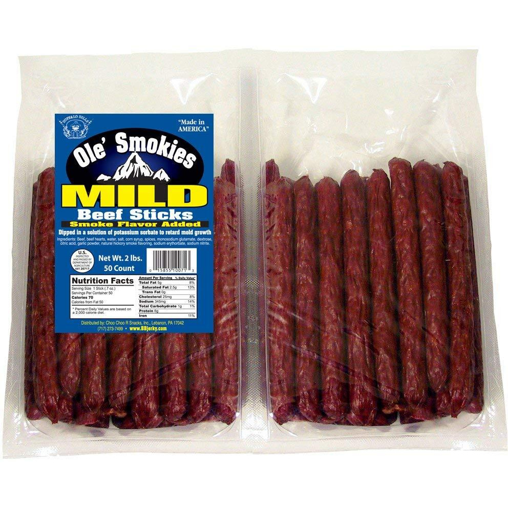 Buffalo Bills 2-Lb Mild 5"" Ole' Smokies Saddlebag (50 Twist-End Beef Sticks Per Saddlebag)