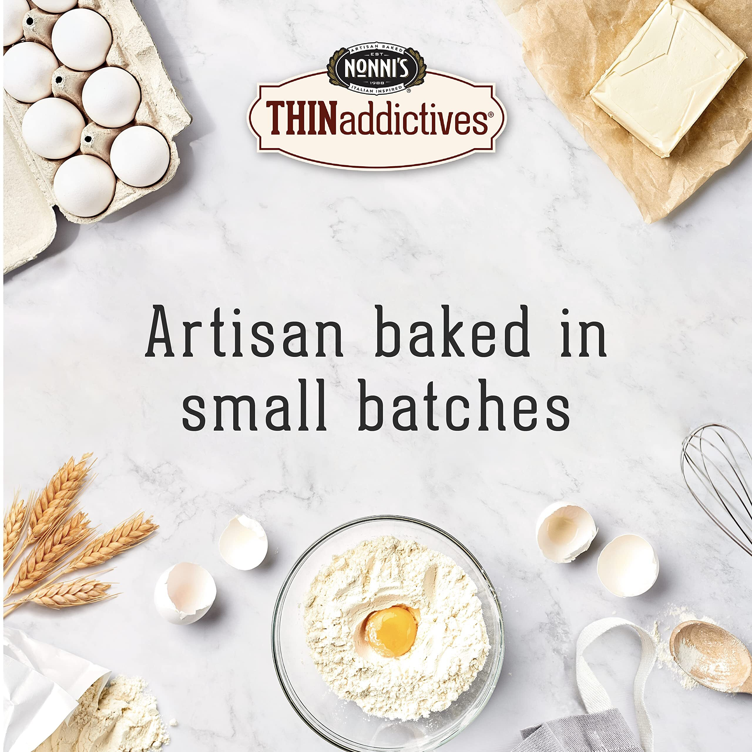 Nonni's Thinaddictives Almond Thin Cookies - Mango & Coconut Biscotti Italian Cookie Thins - Sweet Crunchy & Chewy Almond Cookies - Biscotti Individually Wrapped Cookies - Kosher Coffee Cookies 4.4 Oz