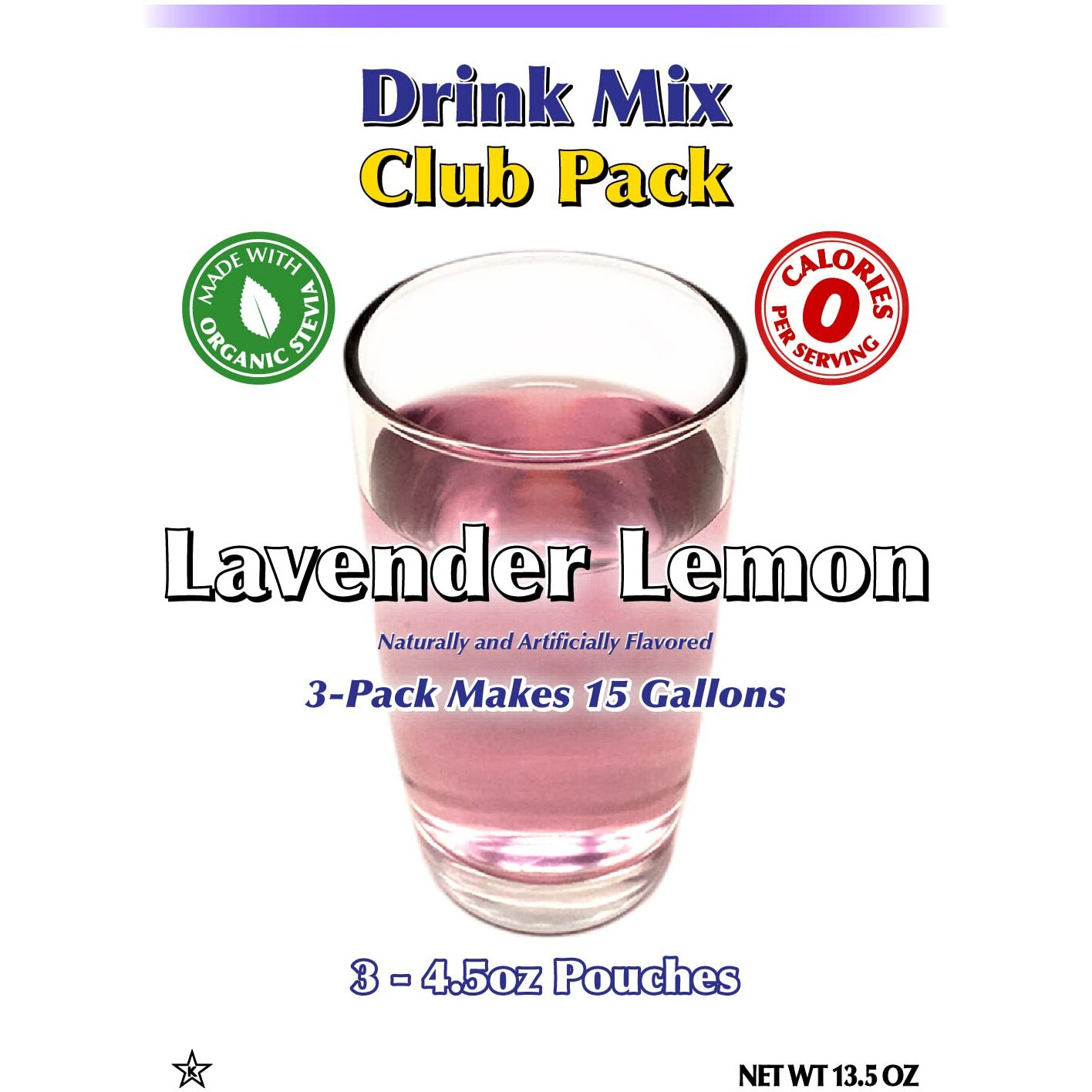 Gramzero Lavender Lemon Zero Calorie Sugar Free Drink Mix, Great For Nutrition Club Loaded Tea, Stevia Sweetened