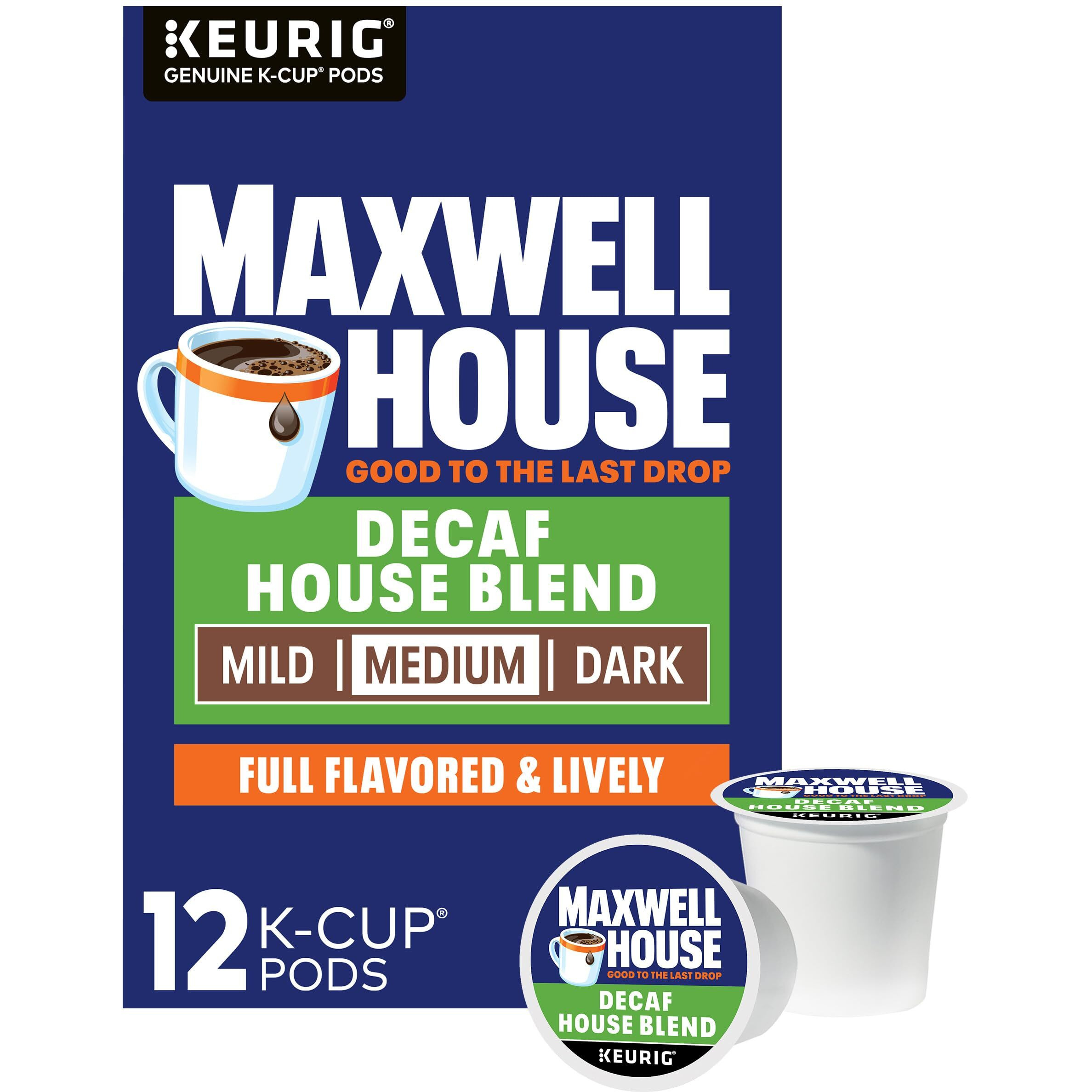 Maxwell House Decaf House Blend K-Cup Coffee Pods (12 Ct Box)