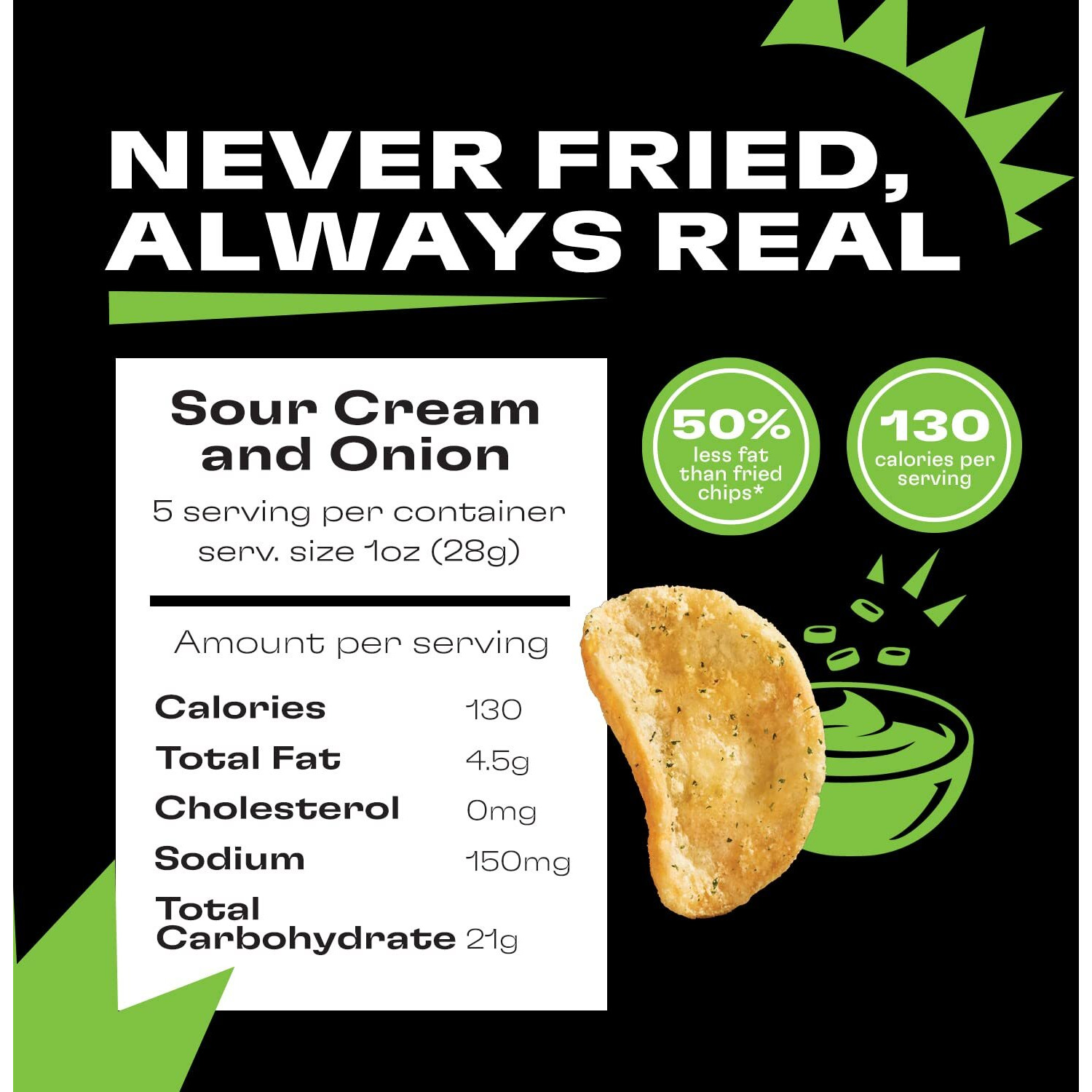 Popchips Potato Chips, Sour Cream &Amp Onion, 4Ct 5.0Oz Share Bags, Low-Calorie And Gluten Free, Salty Snacks For Adults And Children, Kosher Snack, 130 Calories Per Serving