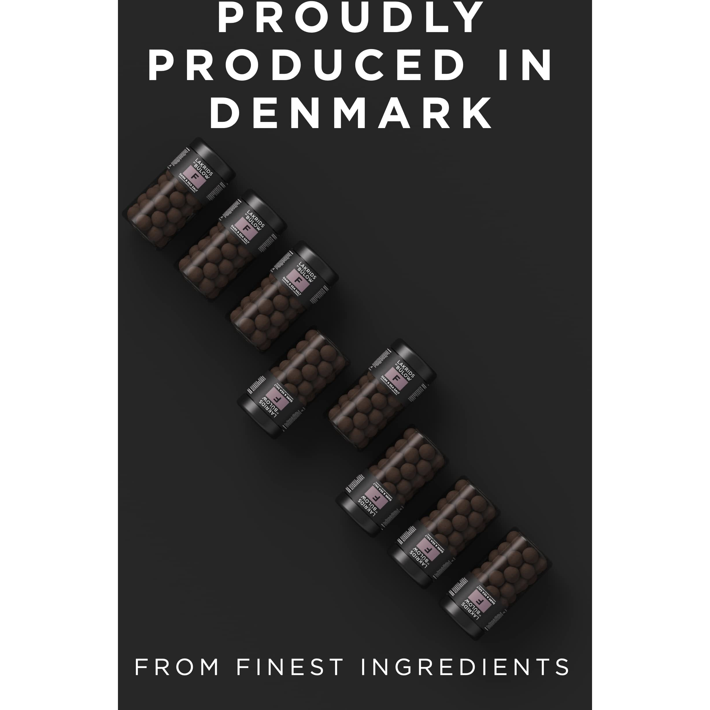 Lakrids By Blow - F - Dark & Sea Salt - 4.4 Oz - Chocolate Coated Gourmet Licorice - Authentic Scandinavian Candy Produced In Denmark