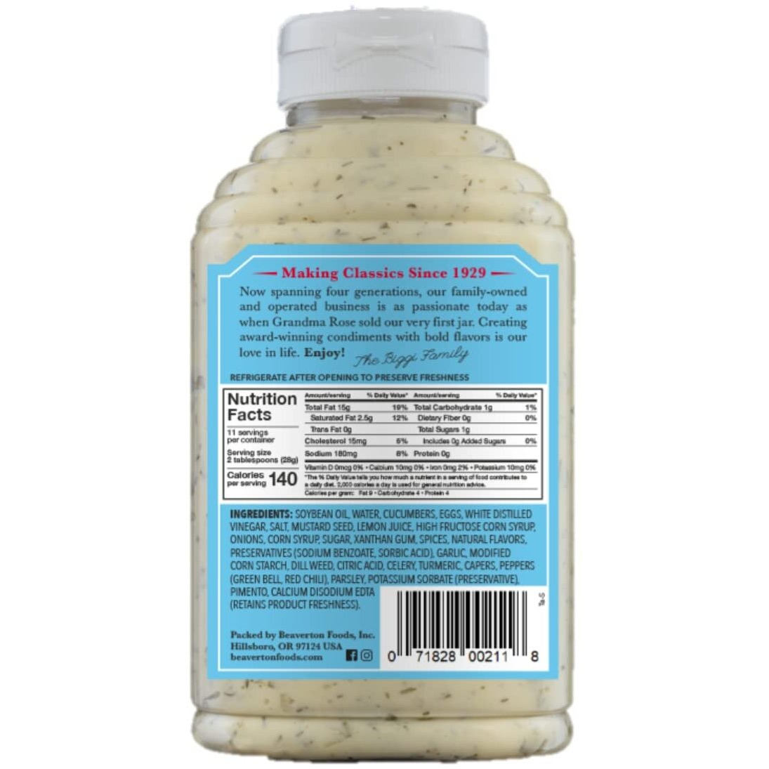 Beaver Brand Tartar Sauce, 11.5 Oz (Pack Of 6)