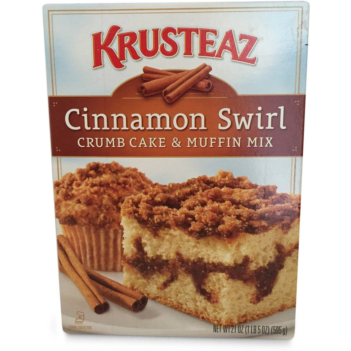 Krusteaz Cinnamon Swirl Crumb Cake & Muffin Mix, 21-Ounce Box (Pack Of 3)