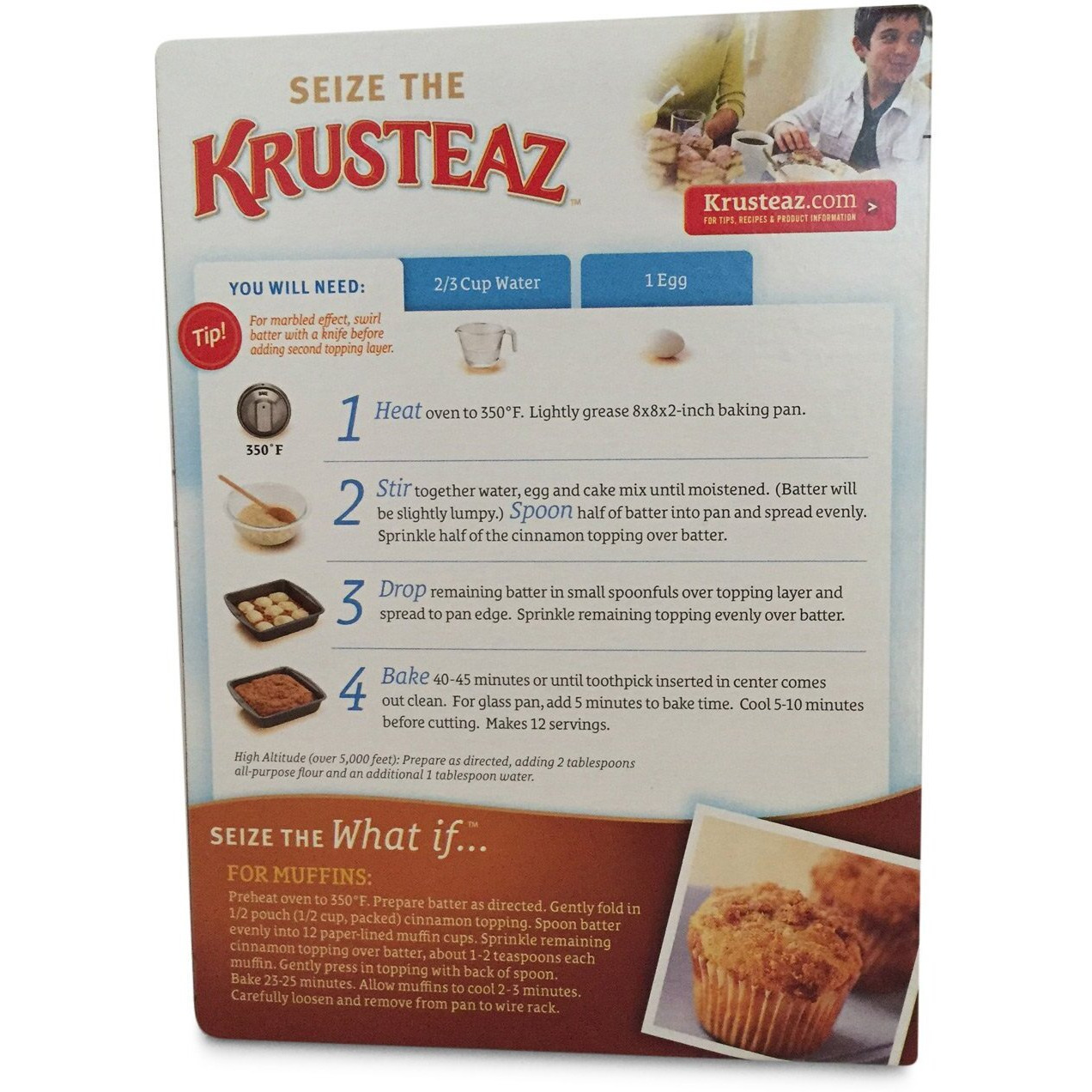 Krusteaz Cinnamon Swirl Crumb Cake & Muffin Mix, 21-Ounce Box (Pack Of 3)