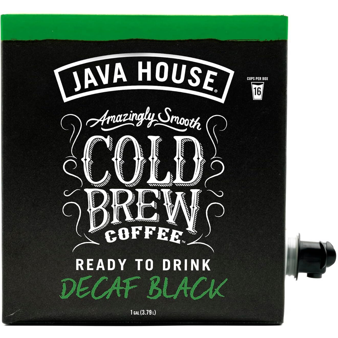Java House Cold Brew Coffee On Tap, (128 Fluid Ounce Box) Not A Concentrate, No Sugar, Ready To Drink Liquid (Decaf, Pack Of 2)