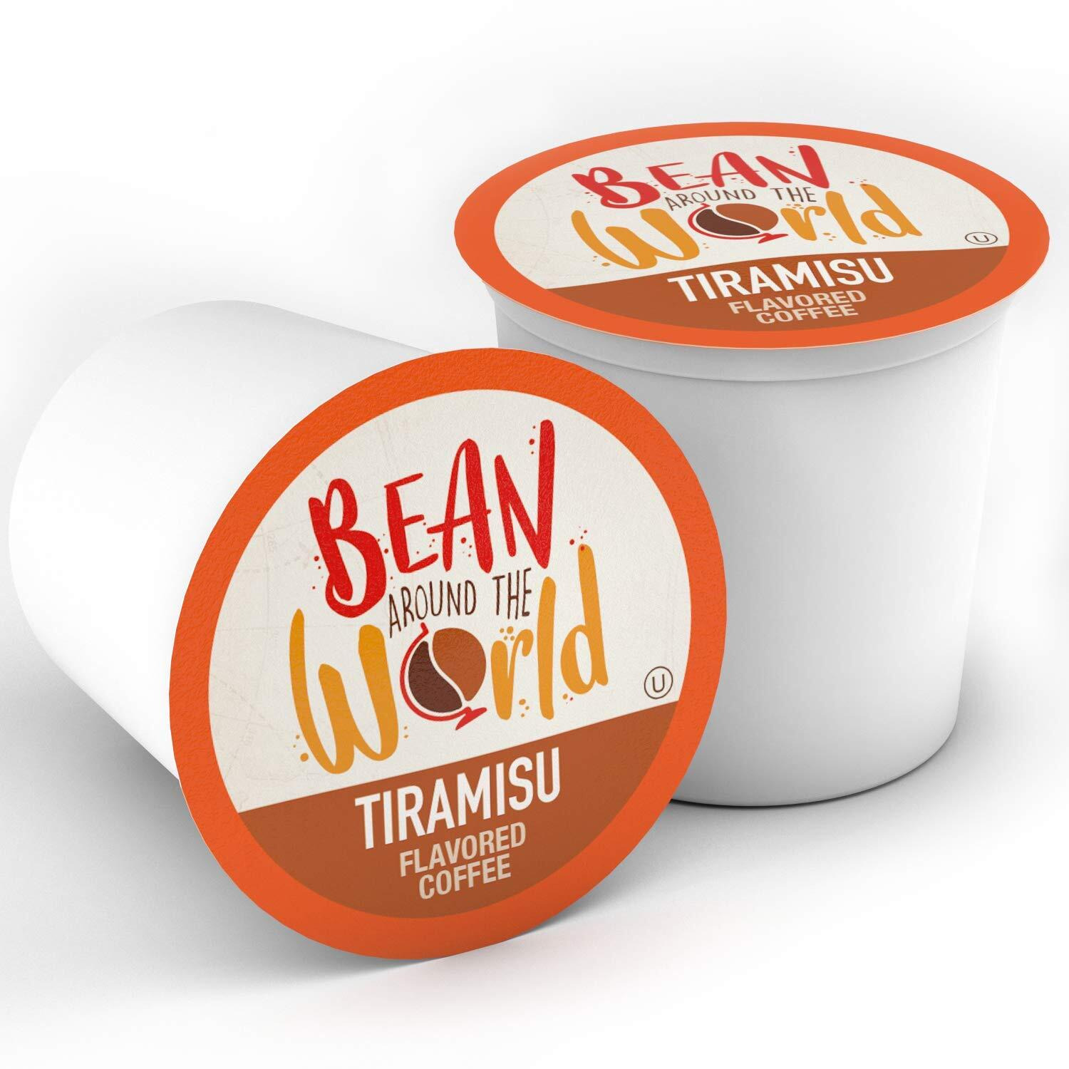 Bean Around The World Flavored Coffee Compatible With 2.0 Keurig K Cup Brewers, Tiramisu, 40 Count (Pack Of 1)