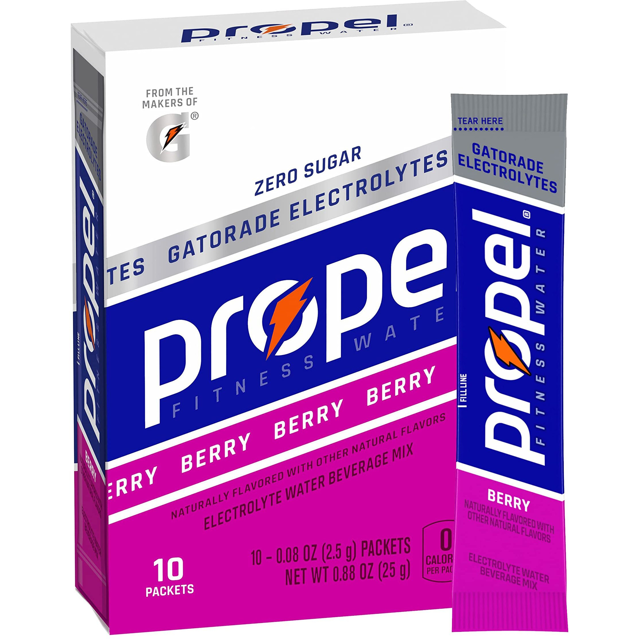Propel Powder Packets Berry With Electrolytes, Vitamins And No Sugar (10 Count)