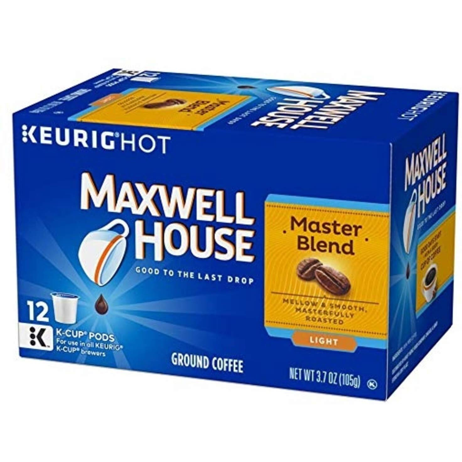 Maxwell House Master Blend Light Roast K-Cup Coffee Pods (12 Ct Box)