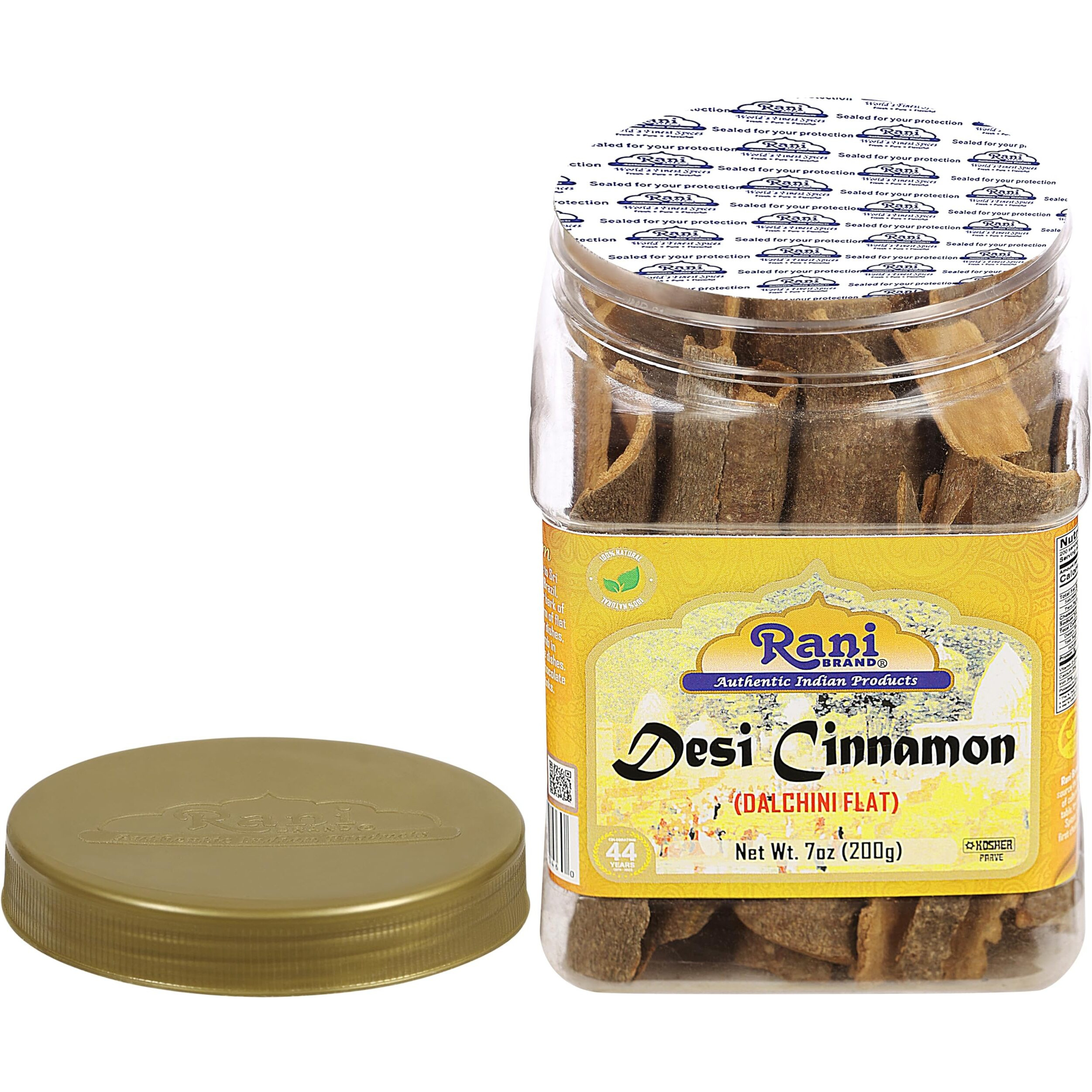Rani Desi (Dalchini) Flat Cinnamon 7Oz (200G) Pet Jar ~ All Natural | Vegan | Gluten Friendly | Non-Gmo | Kosher | Indian Origin