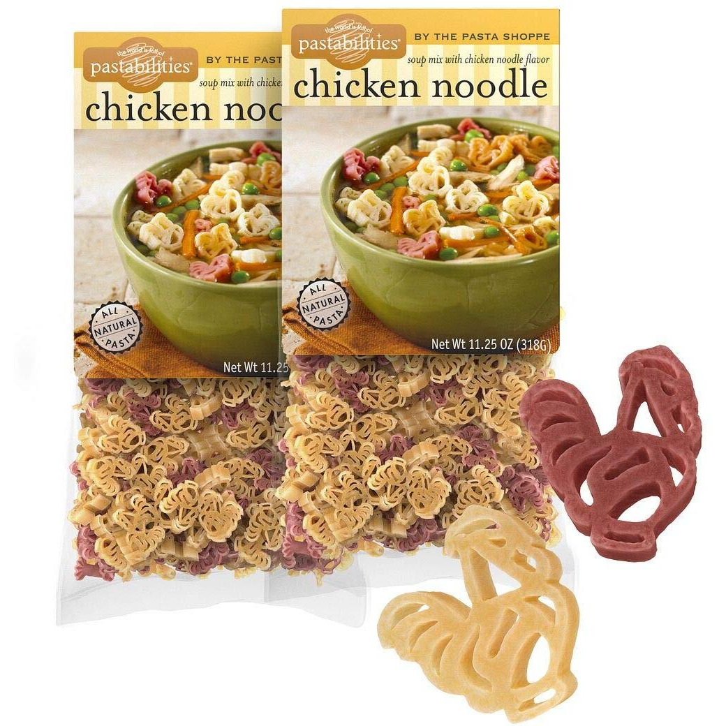 Pastabilities Fun Shaped Pasta For Kids - Chicken Shaped With Chicken Soup Mix - Animal Theme, Non-Gmo Natural Wheat Pasta, All-Natural, Kosher Certified, Made In The Usa, (2 Pack,11.25 Oz)