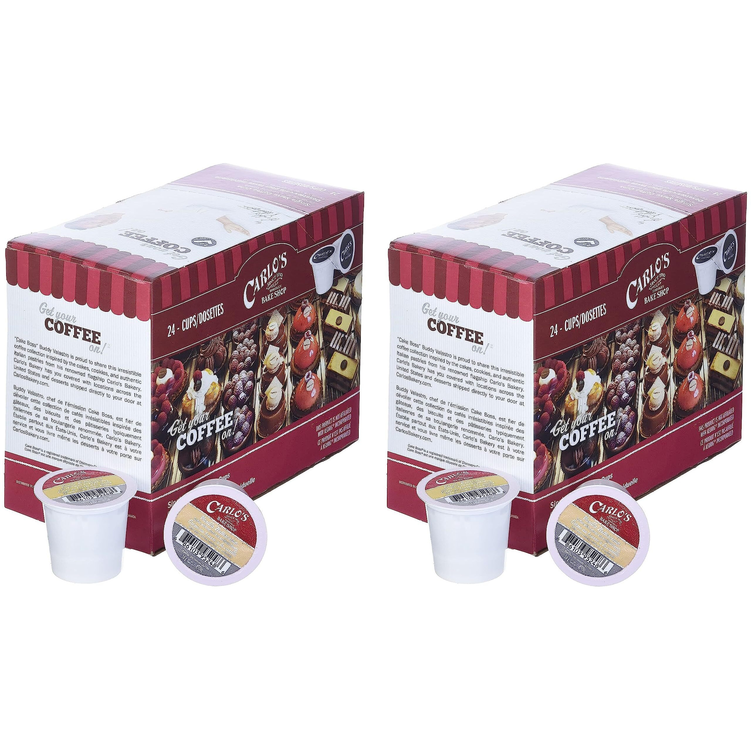 Cake Boss Coffee, Vanilla Buttercream, Single Serve Cups For Keurig K Cup Brewers, 24 Count Per Box, 2 Boxes