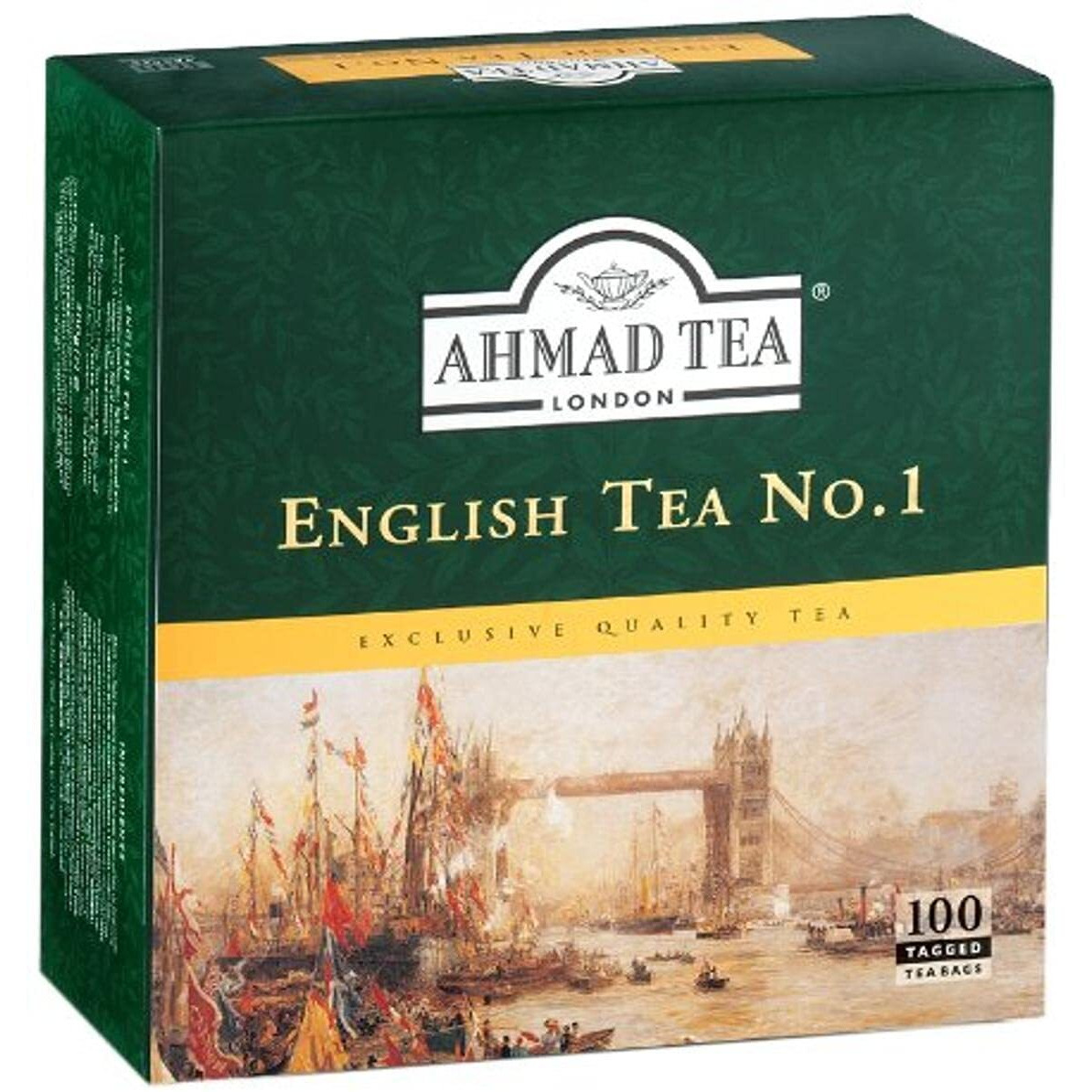 Ahmad Tea Black Tea, English Tea No. 1 Teabags, 100 Ct (Pack Of 24) - Caffeinated And Sugar-Free