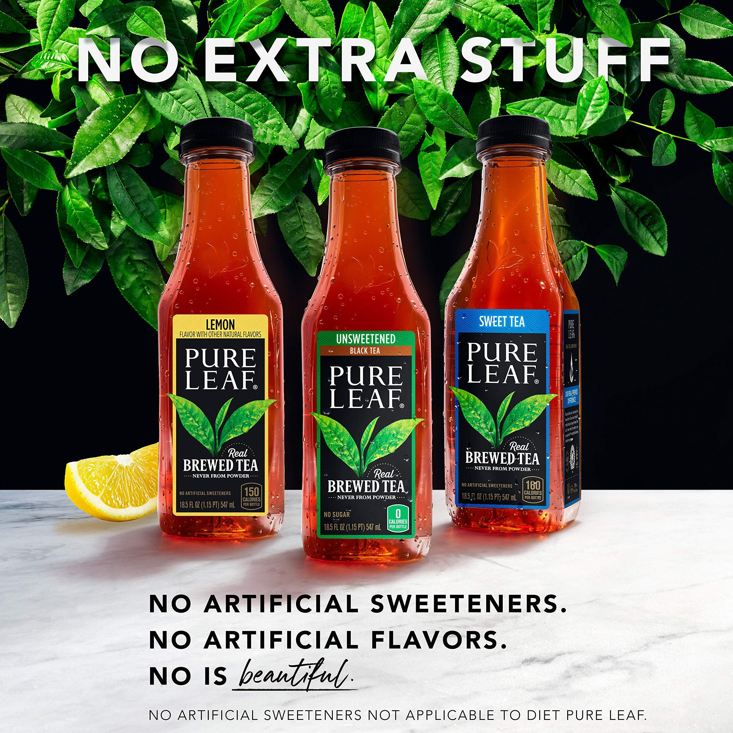 Pure Leaf Iced Tea Unsweetened Black Tea With Lemon, Unsweetened, 18.5 Fl Oz (Pack Of 12)