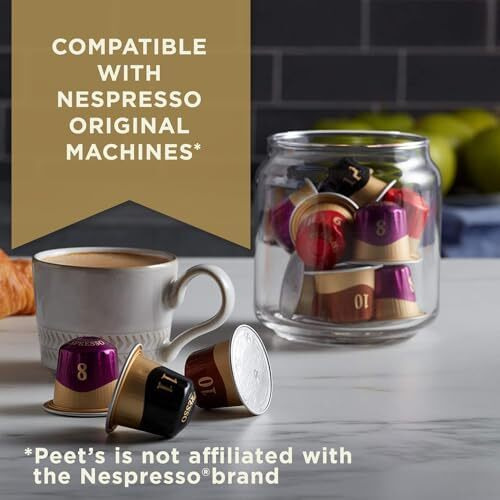 Peet's Coffee, Dark Roast Espresso Pods, Nerissimo Intensity 11, 50 Count (5 Boxes Of 10 Espresso Capsules)