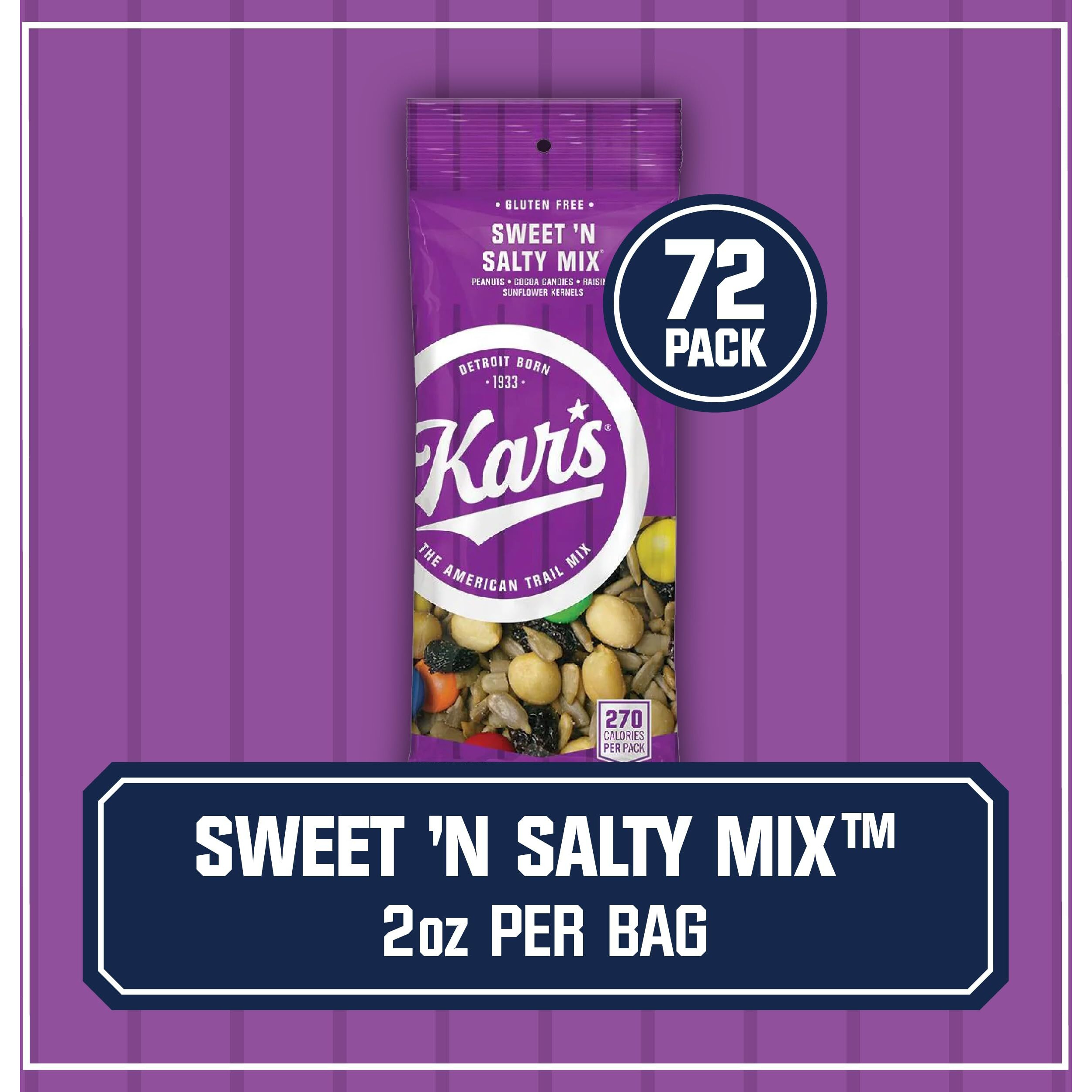 Kars Nuts Original Sweet N Salty Trail Mix, 2 Oz Individual Snack Packs - Bulk Pack Of 72, Gluten-Free Snacks