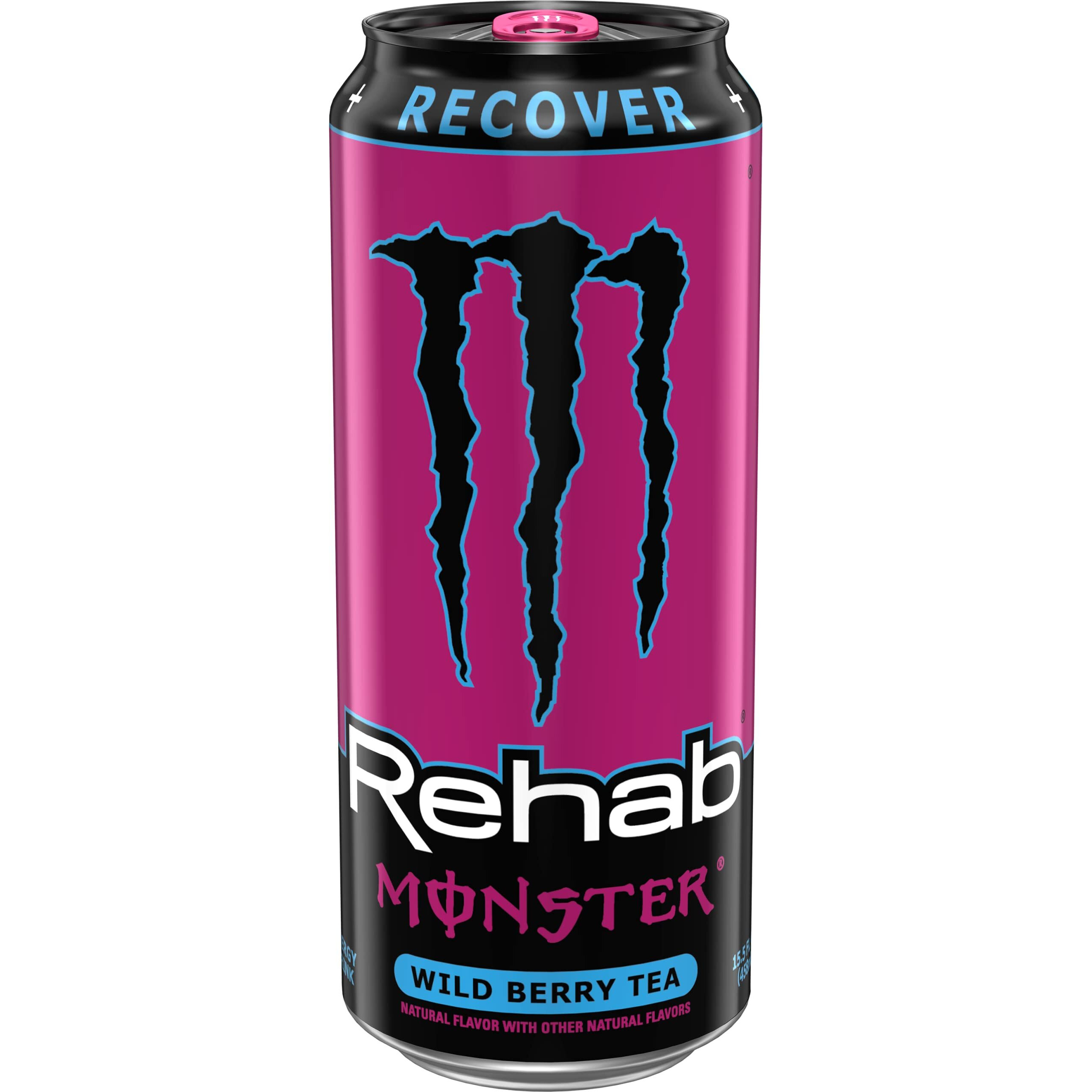 Monster Rehab Wild Berry Tea + Energy, Energy Iced Tea, Energy Drink, 15.5 Ounce (Pack Of 15),(Package May Vary)