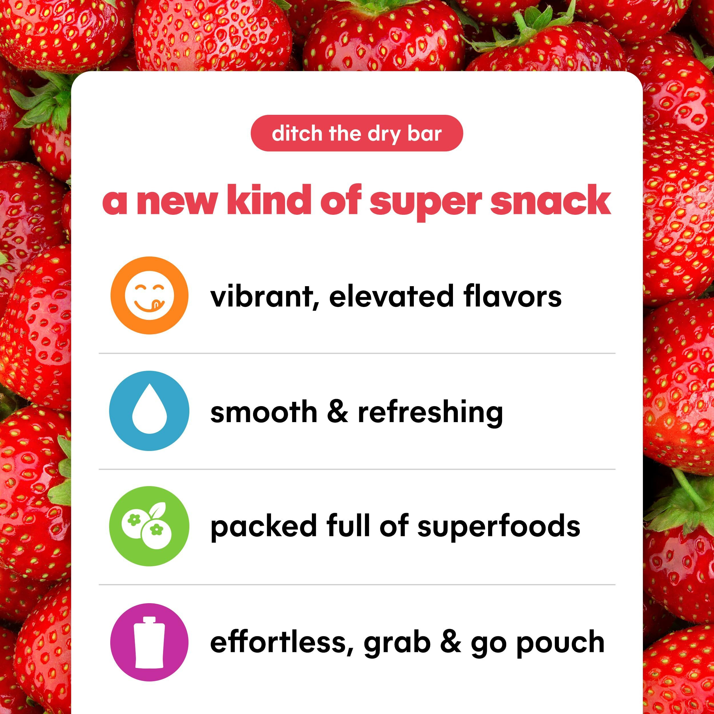 Noka Superfood Fruit Smoothie Pouches, Strawberry Pineapple, Healthy Snacks With Flax Seed, Prebiotic Fiber And Plant Protein, Vegan And Gluten Free, Organic Squeeze Pouch, 4.22 Oz, 12 Count