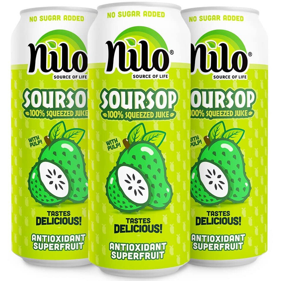 Nilo Soursop Juice | 100% Real Guanabana Soursop Graviola | No Sugar Added | Not From Concentrate | 10.8 Oz (Pack Of 12)