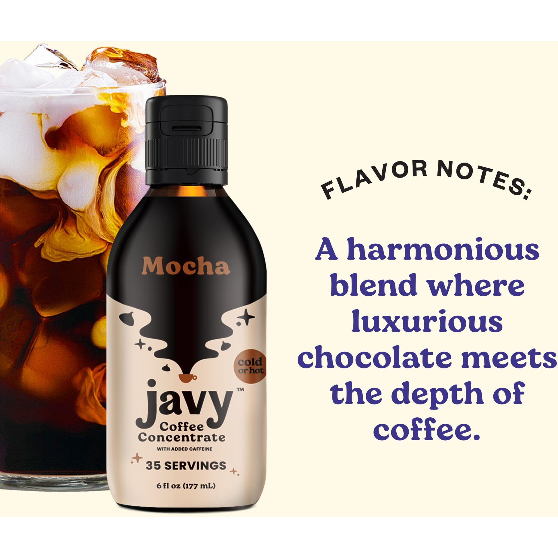 Javy Coffee Concentrate - Cold Brew Coffee, Perfect For Instant Iced Coffee, Cold Brewed Coffee And Hot Coffee, 35 Servings - Mocha