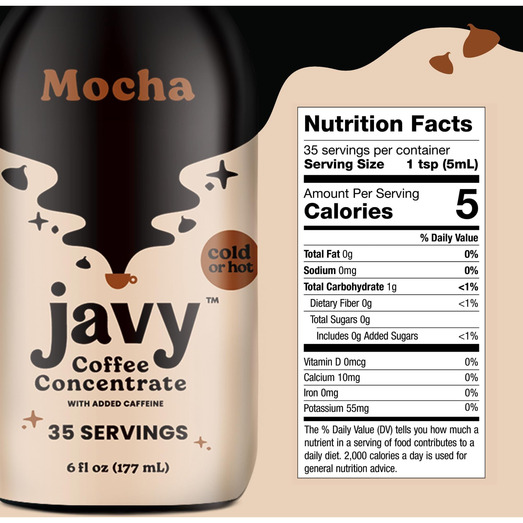Javy Coffee Concentrate - Cold Brew Coffee, Perfect For Instant Iced Coffee, Cold Brewed Coffee And Hot Coffee, 35 Servings - Mocha