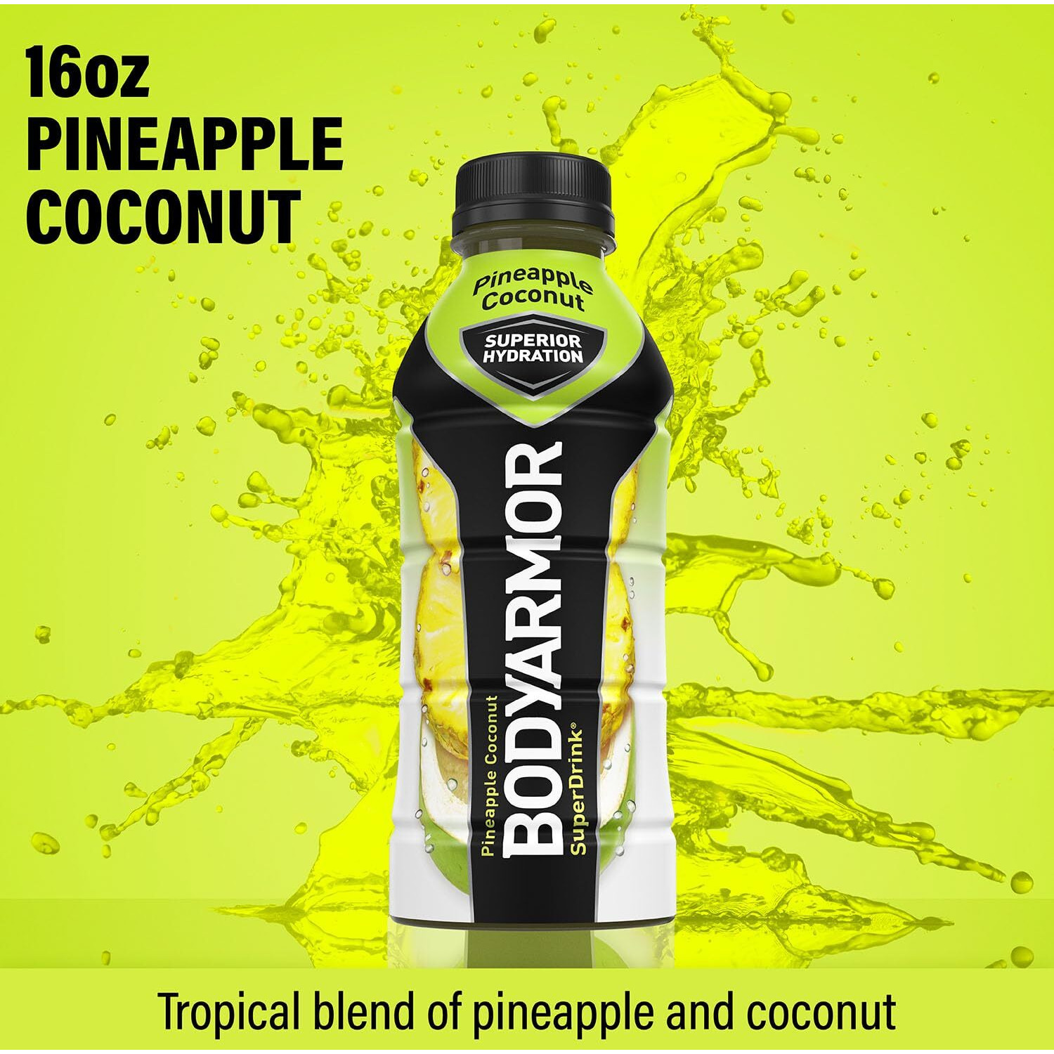 Bodyarmor Sports Drink Sports Beverage, Pineapple Coconut, Coconut Water Hydration, Natural Flavors With Vitamins, Potassium-Packed Electrolytes, Perfect For Athletes, 16 Fl Oz (Pack Of 12)