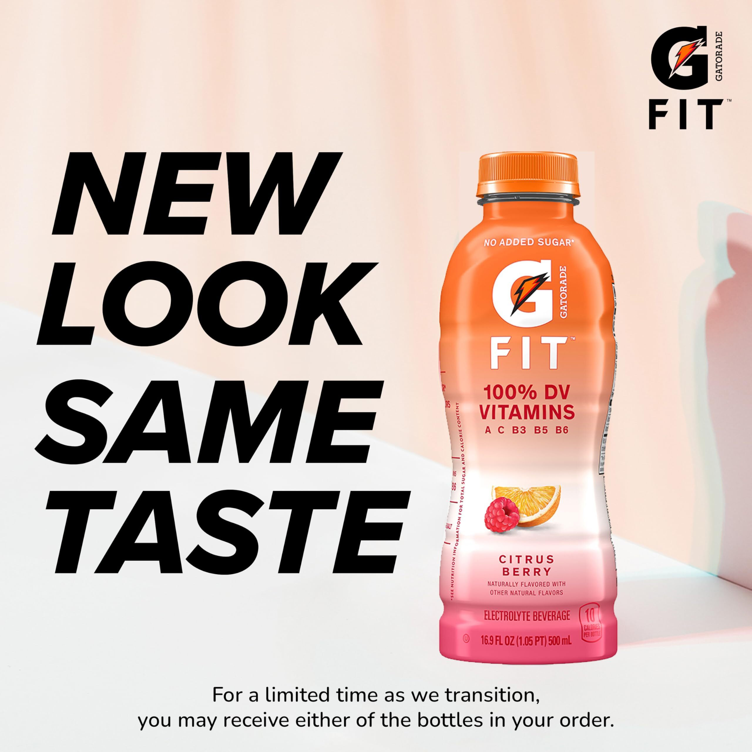 Gatorade Fit Electrolyte Beverage, Healthy Real Hydration, Citrus Berry, 16.9.Oz Bottles (12 Pack)