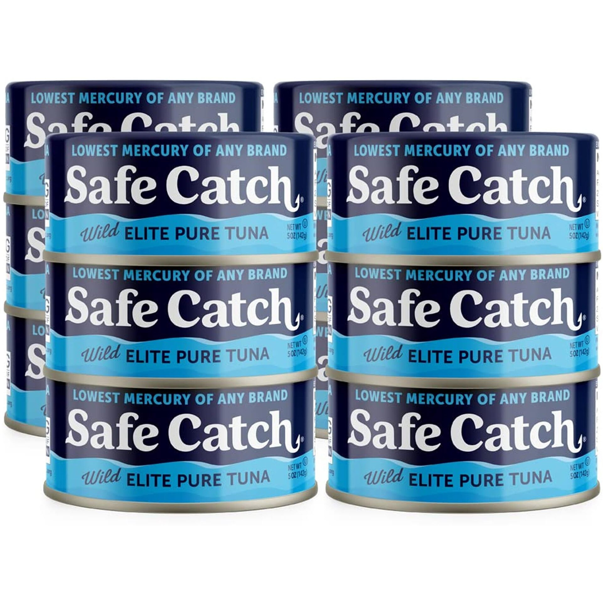 Safe Catch Canned Wild Tuna Fish, Wild Caught, Lowest Mercury, Gluten-Free, Kosher, Non-Gmo, Whole30 Approved, Paleo, Keto Food, 5Oz Can, 12-Pack