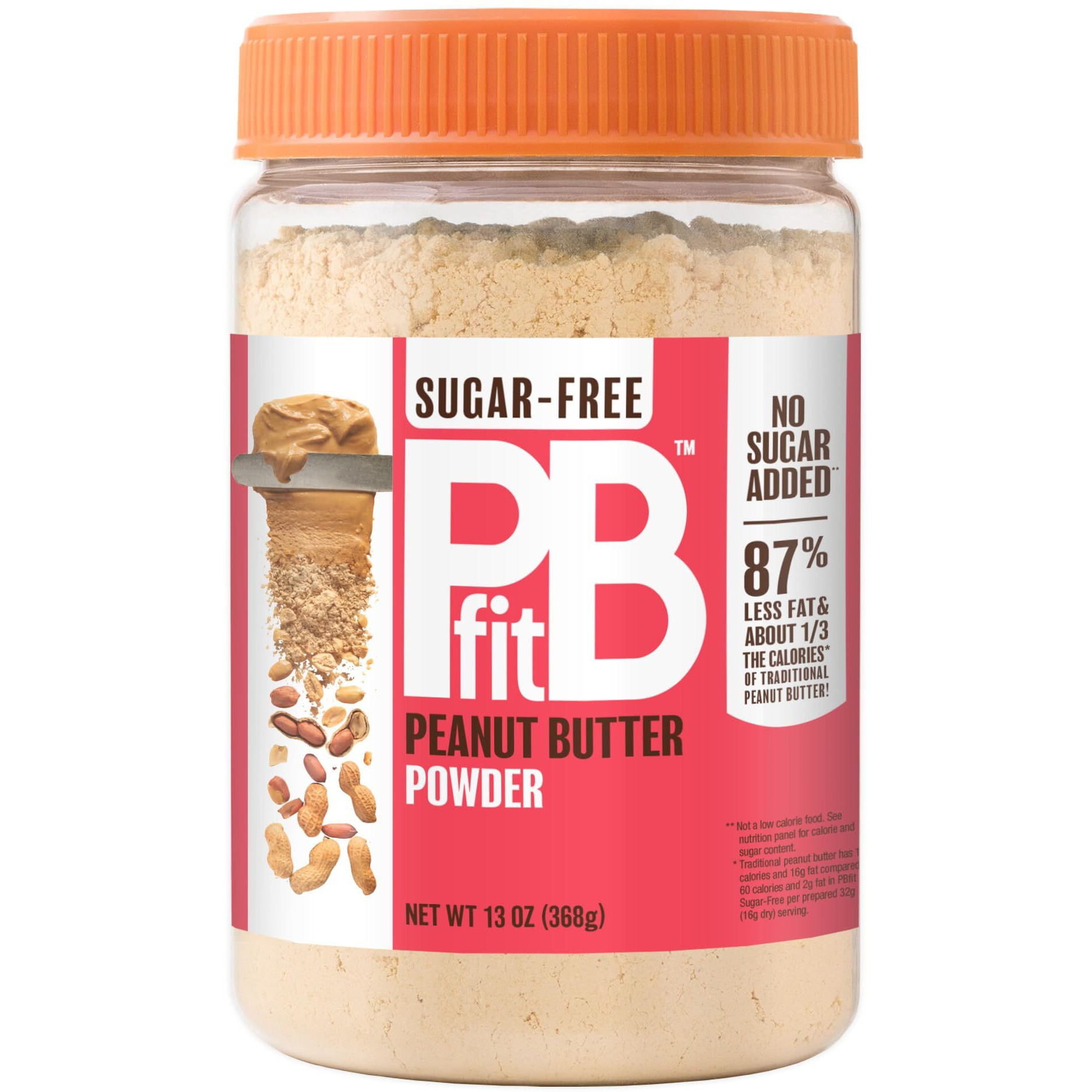 Pbfit No Sugar Added Peanut Butter Powder, Powdered Peanut Butter Spread From Real Roasted Peanuts, 8G Protein, Made With Erythritol And Monk Fruit, 13 Ounce (Pack Of 1)