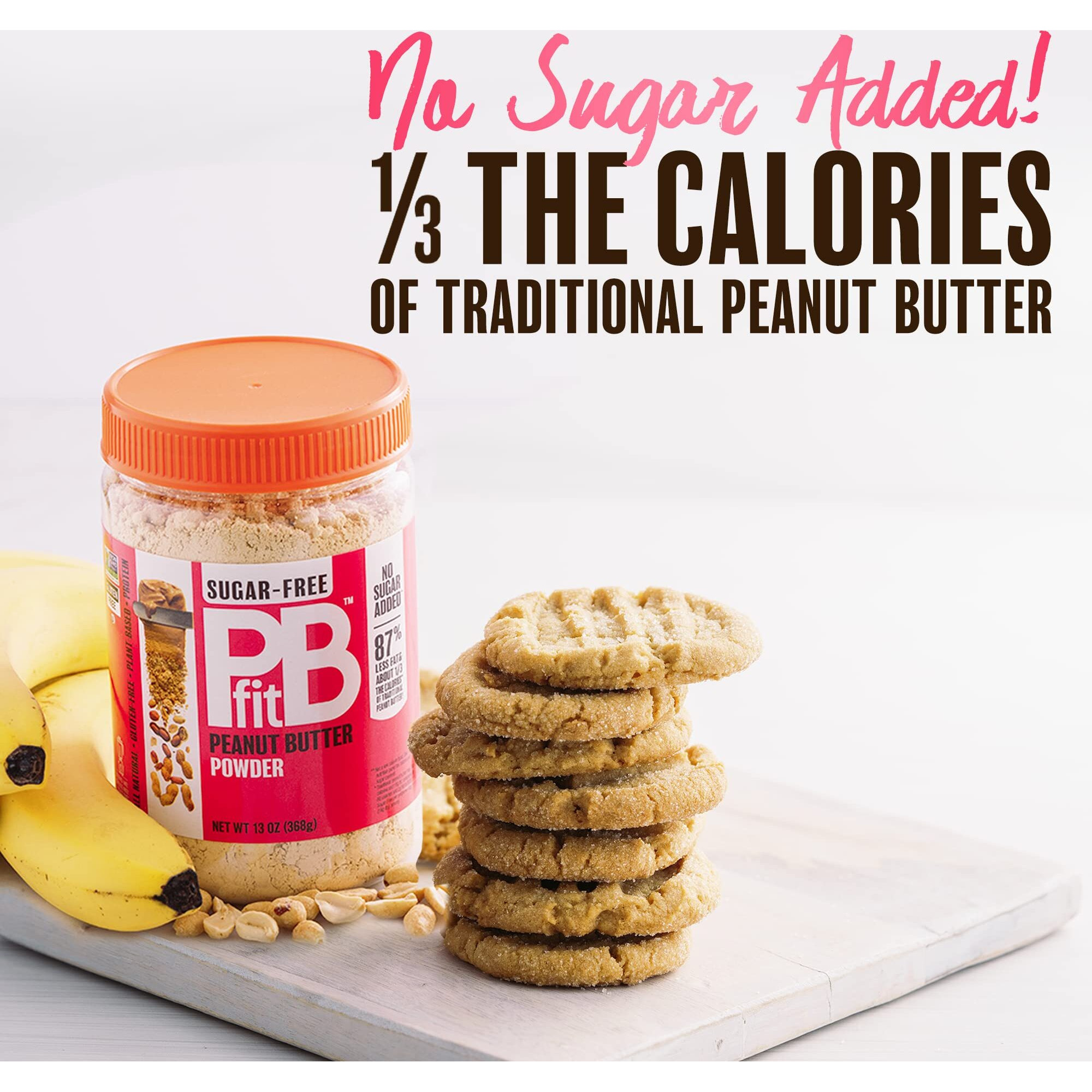 Pbfit No Sugar Added Peanut Butter Powder, Powdered Peanut Butter Spread From Real Roasted Peanuts, 8G Protein, Made With Erythritol And Monk Fruit, 13 Ounce (Pack Of 1)